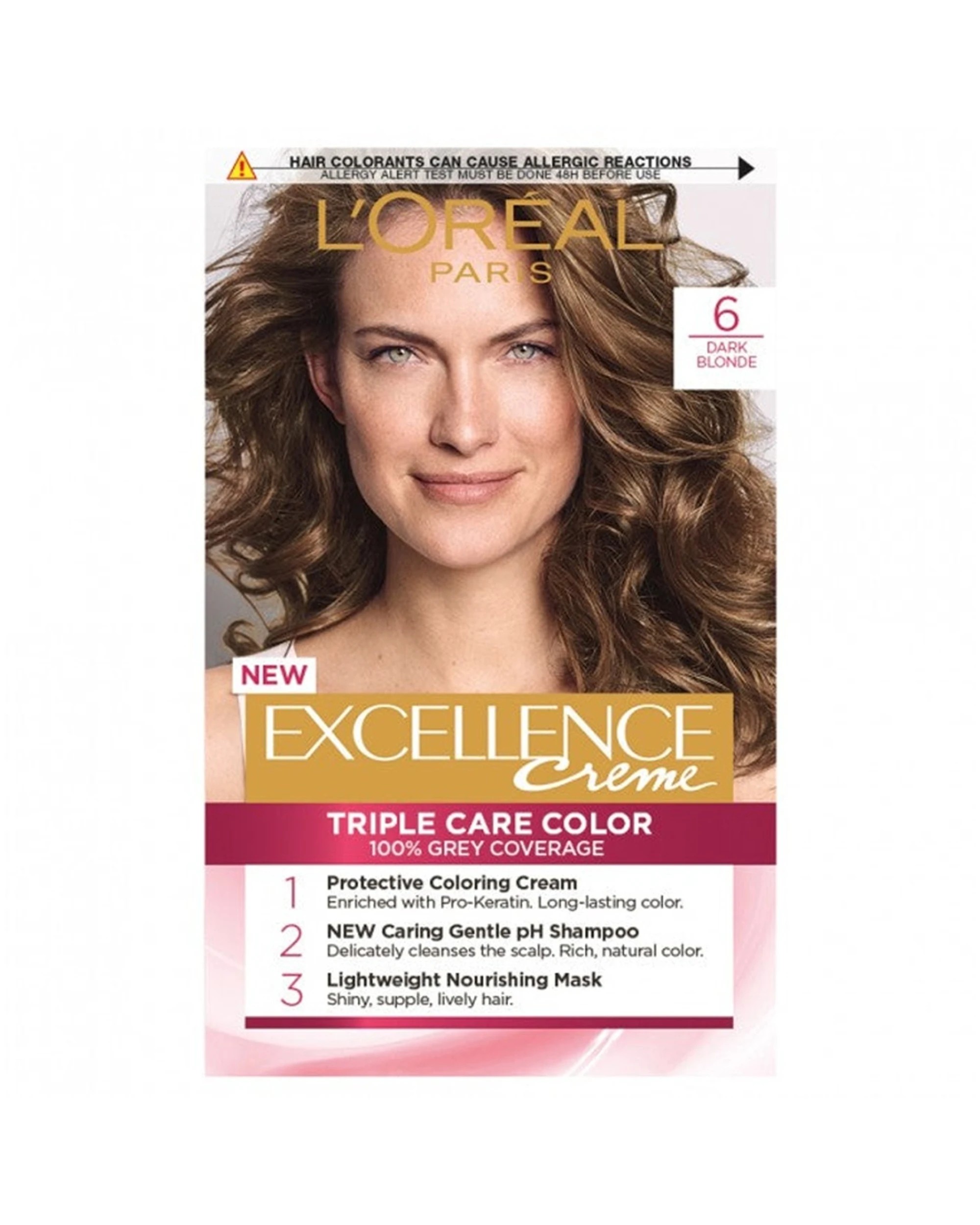 1 Loreal Excellence Crème 6 Light Brown Hair Colour - Brown, 1 of 1