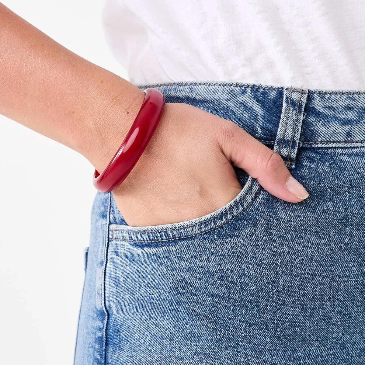 4 3 Pack Acrylic Bangles Red, 4 of 5