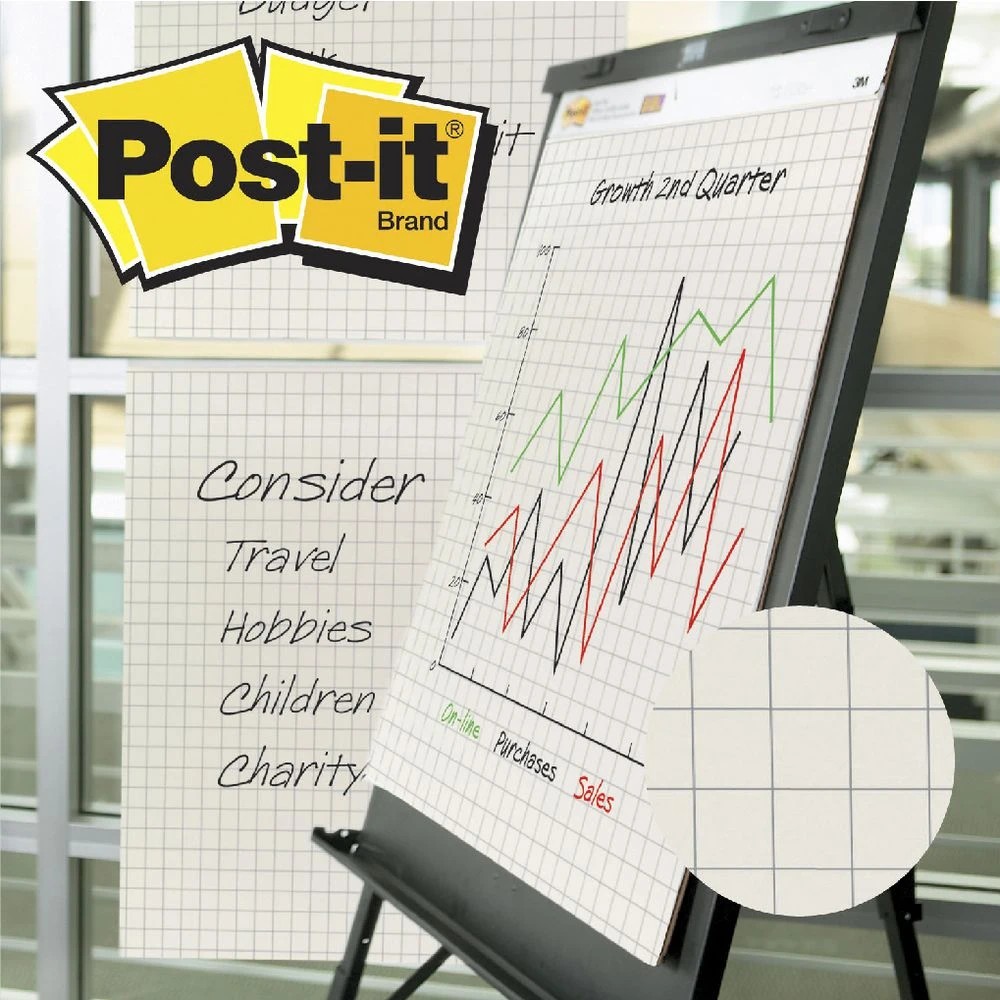 4 Post-it Grid Easel Pad 635 x 775mm Blue, 4 of 4