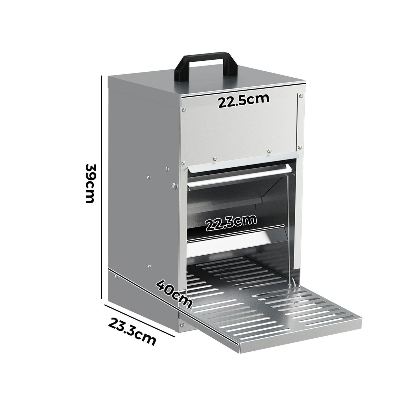 2 Alopet Automatic Chicken Feeder Auto Coop Chick Treadle Self Opening 5kg - Silver, 2 of 9