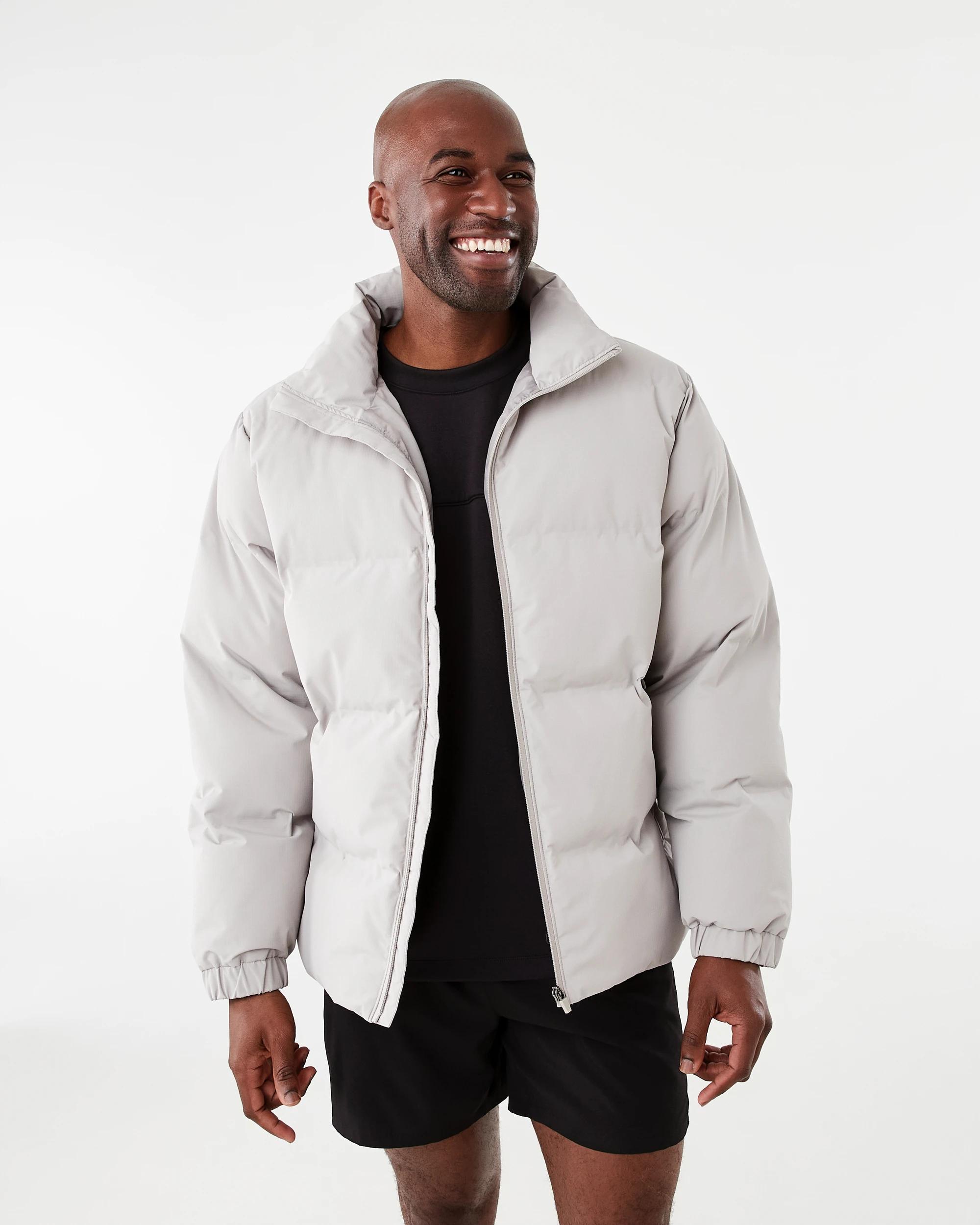 1 Active Mens Outdoor Oversized Puffer Jacket Reef Grey, 1 of 7