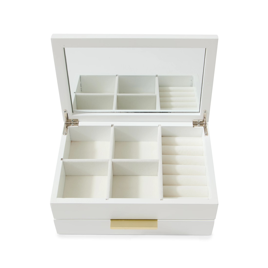 4 2 Tier White Jewellery Box, 4 of 5