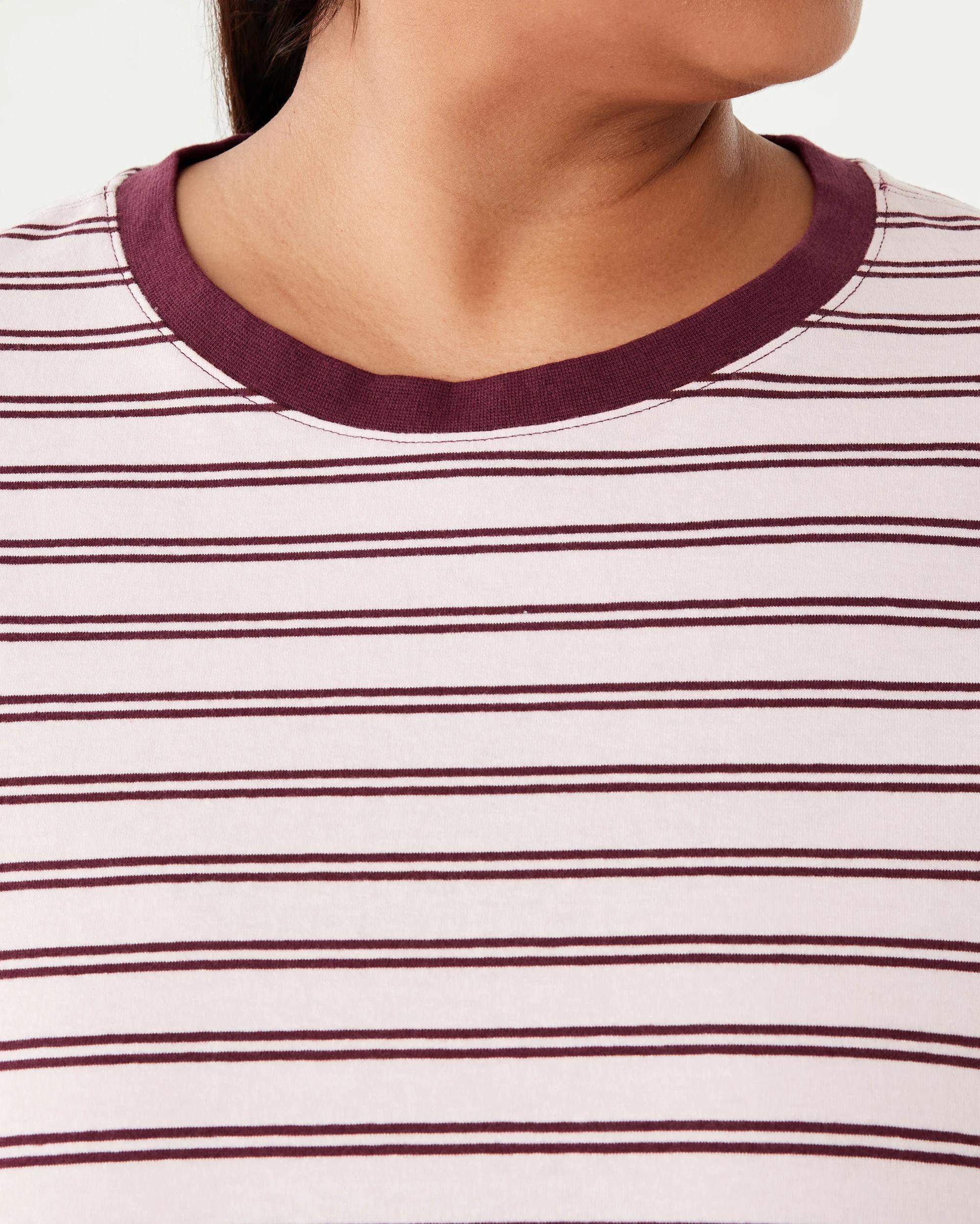 5 Curve Long Sleeve Stripe T‑shirt Pink Strp, 5 of 7