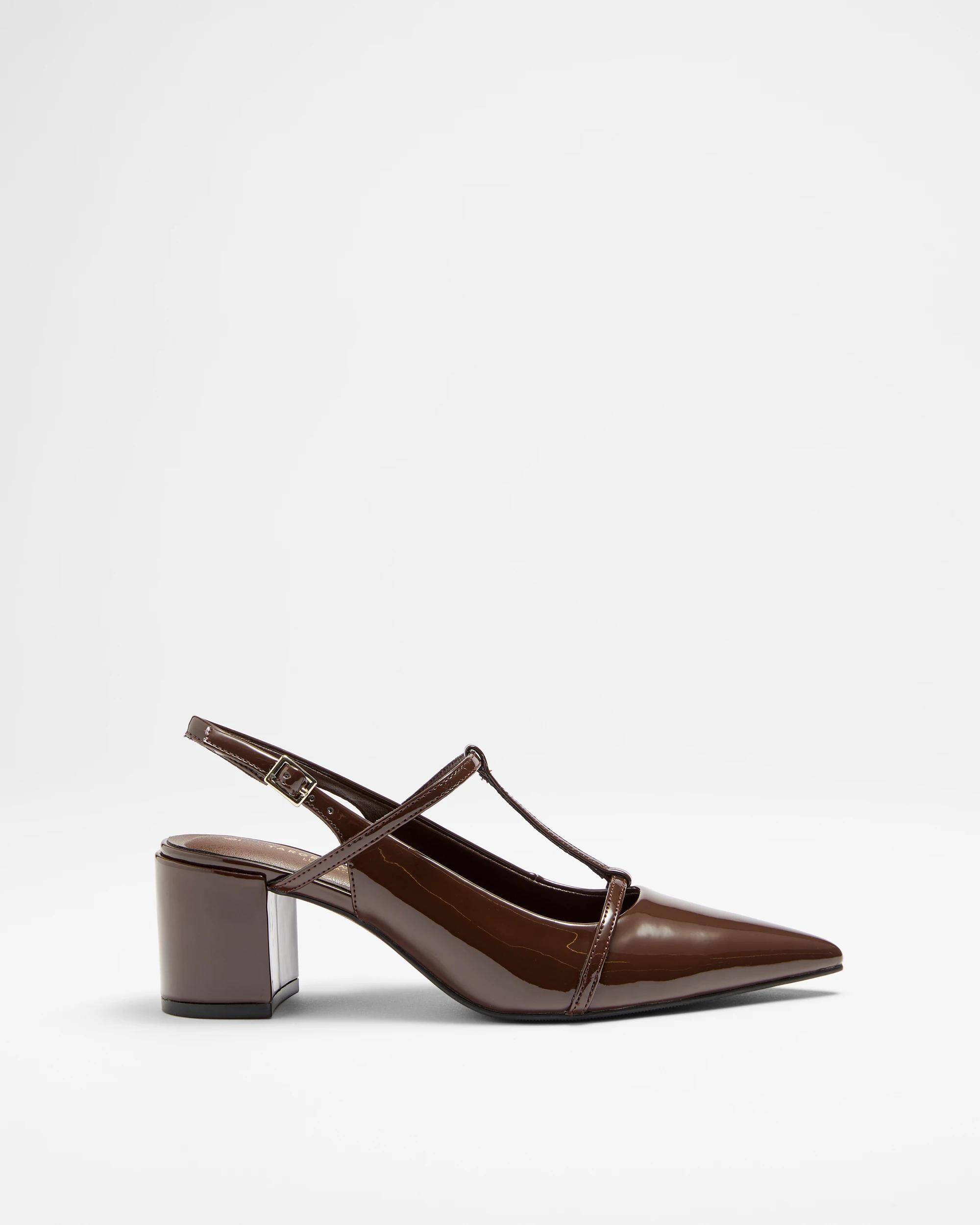 1 Target Womens T-bar Point Block Heel - Darla Ii DARK BROWN PATENT, 1 of 3