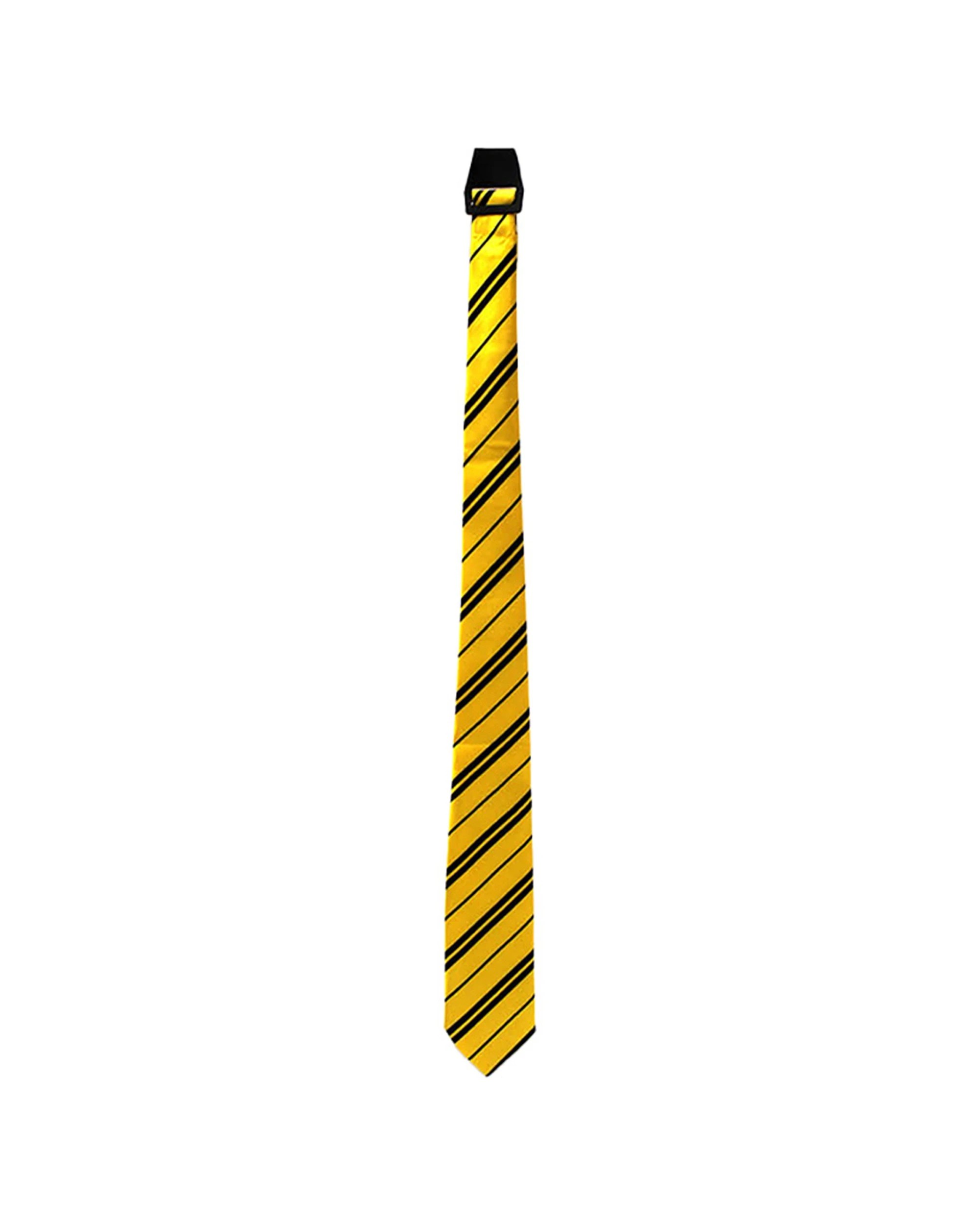1 JD Party Long Tie with Stripe Wizard Necktie Fabric Accessory 80cm Length - Yellow, 1 of 1