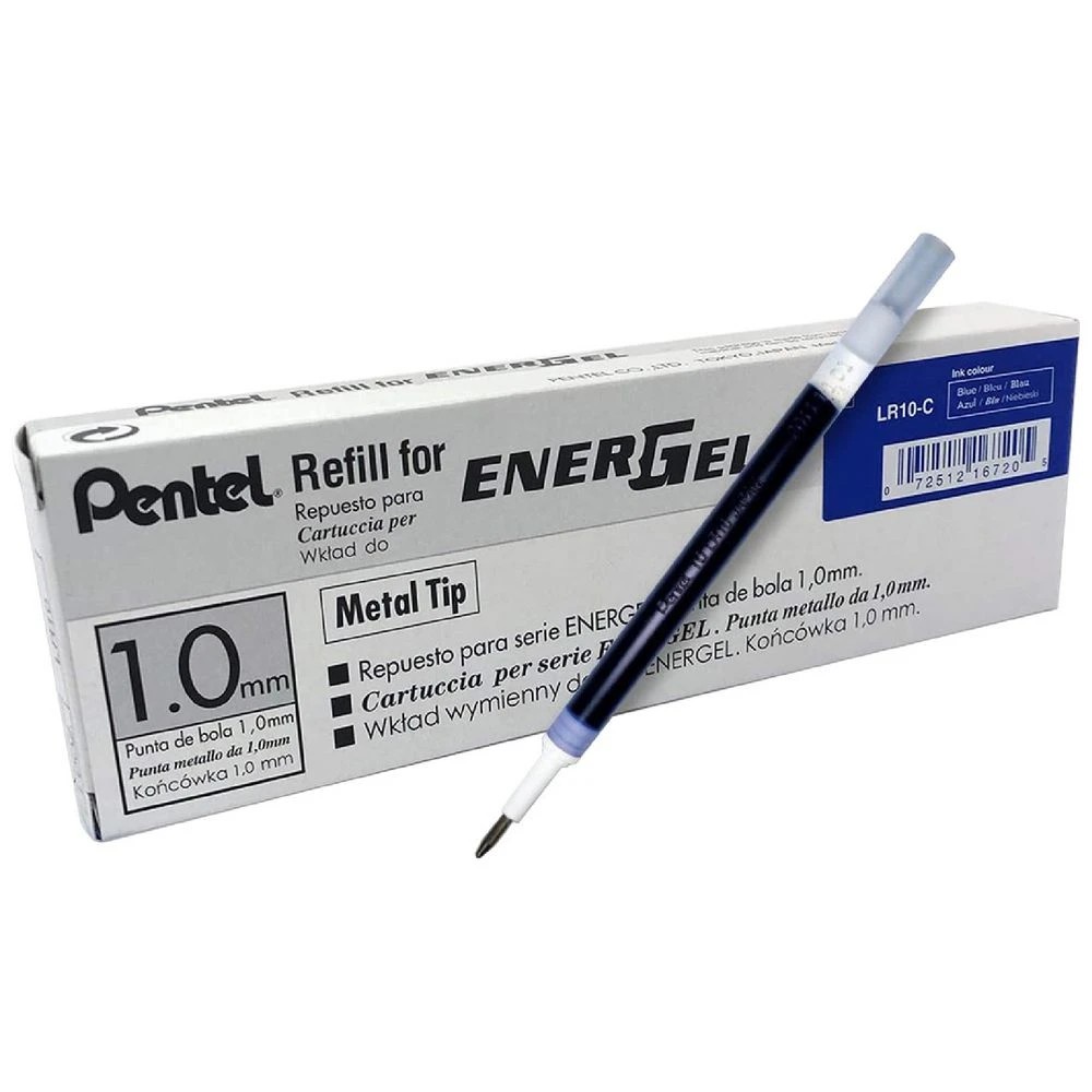 1 Pentel Energel Rollerball Pen Refills Blue 12 Pack, 1 of 3