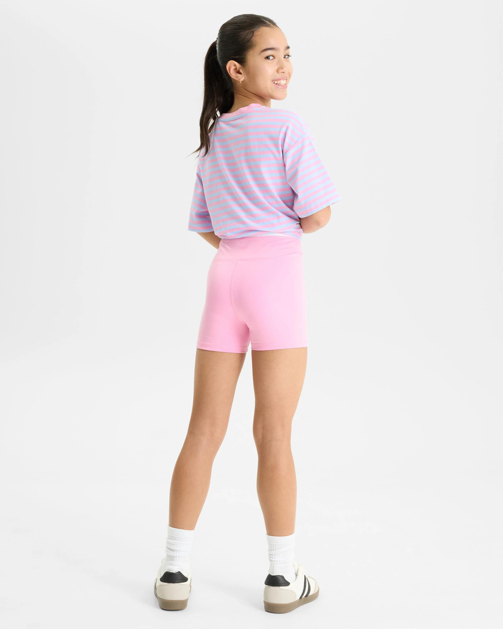 6 Lonsdale London Cross Over Waist Bike Shorts PINK, 6 of 6