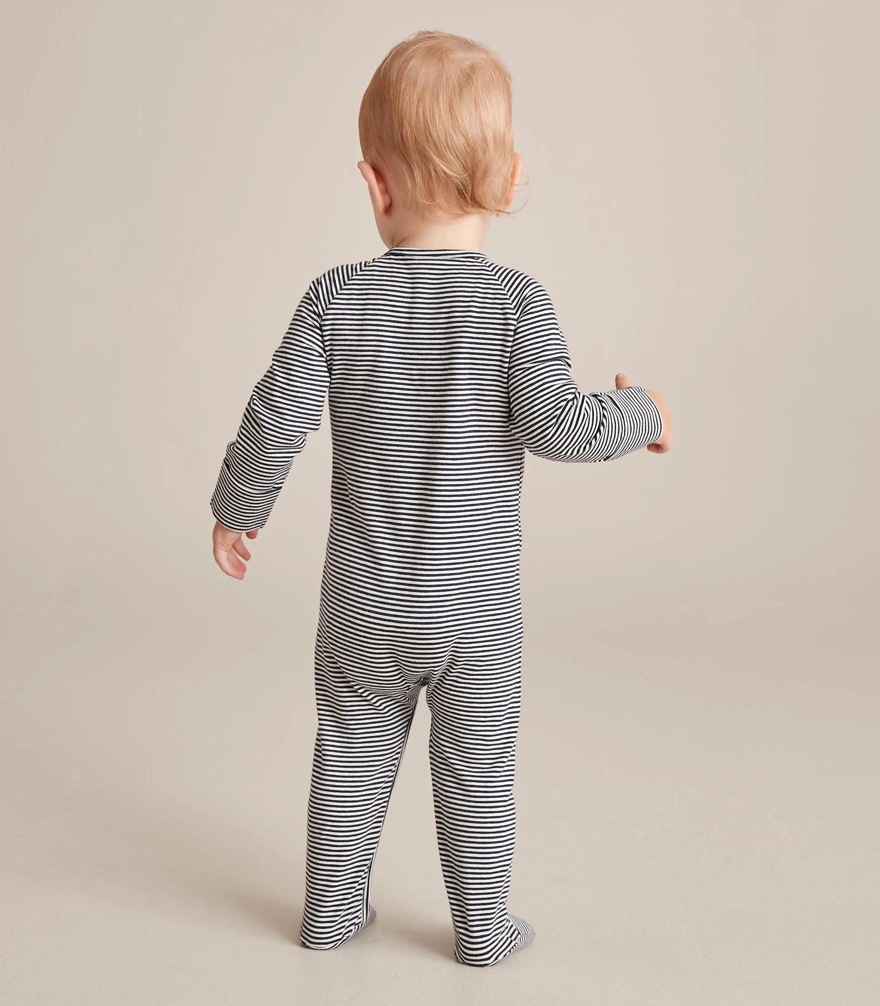 3 Target Baby Organic Cotton Stripe Coverall NAVY BLUE, 3 of 7