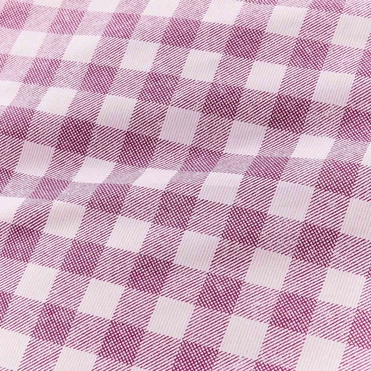 6 Gingham Cotton Rich Reversible Quilt Cover Set - Single Bed, Berry, 6 of 7