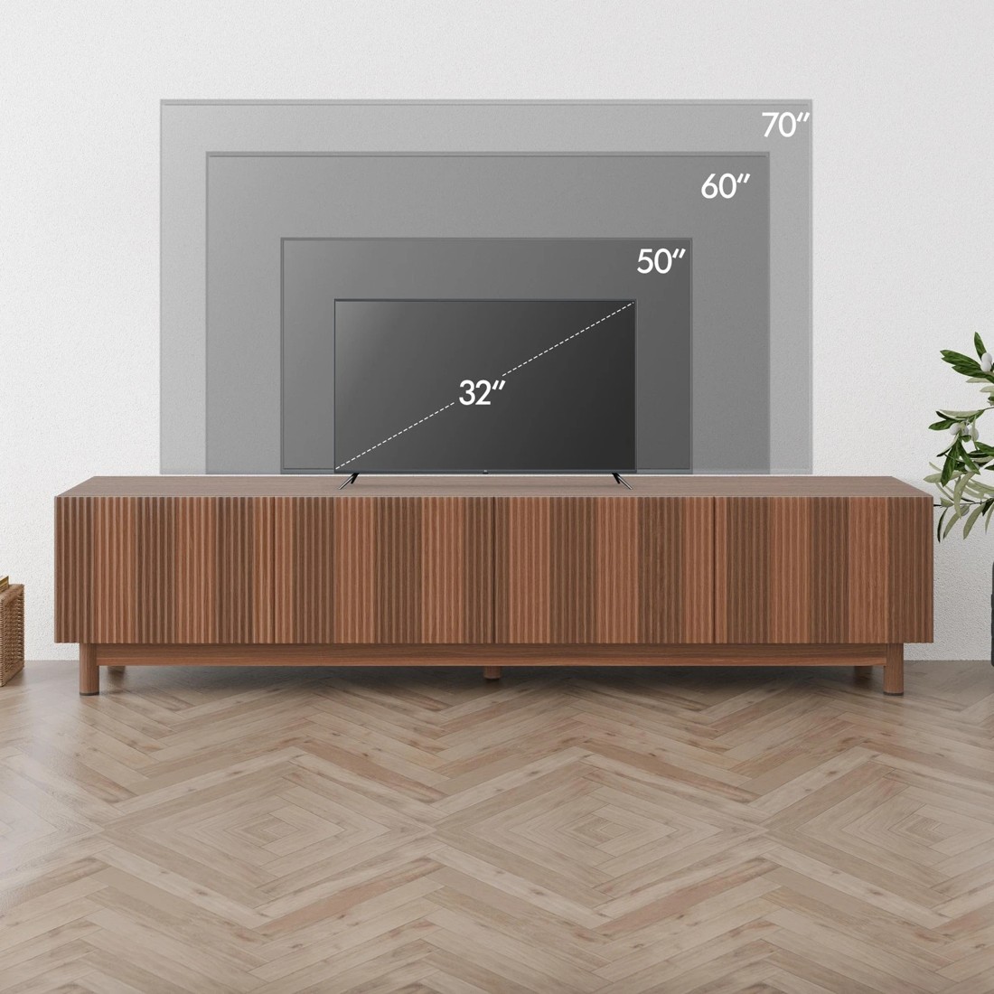 7 Alfordson TV Cabinet Entertainment Unit Stand 180cm Storage Shelves - Walnut, 7 of 10