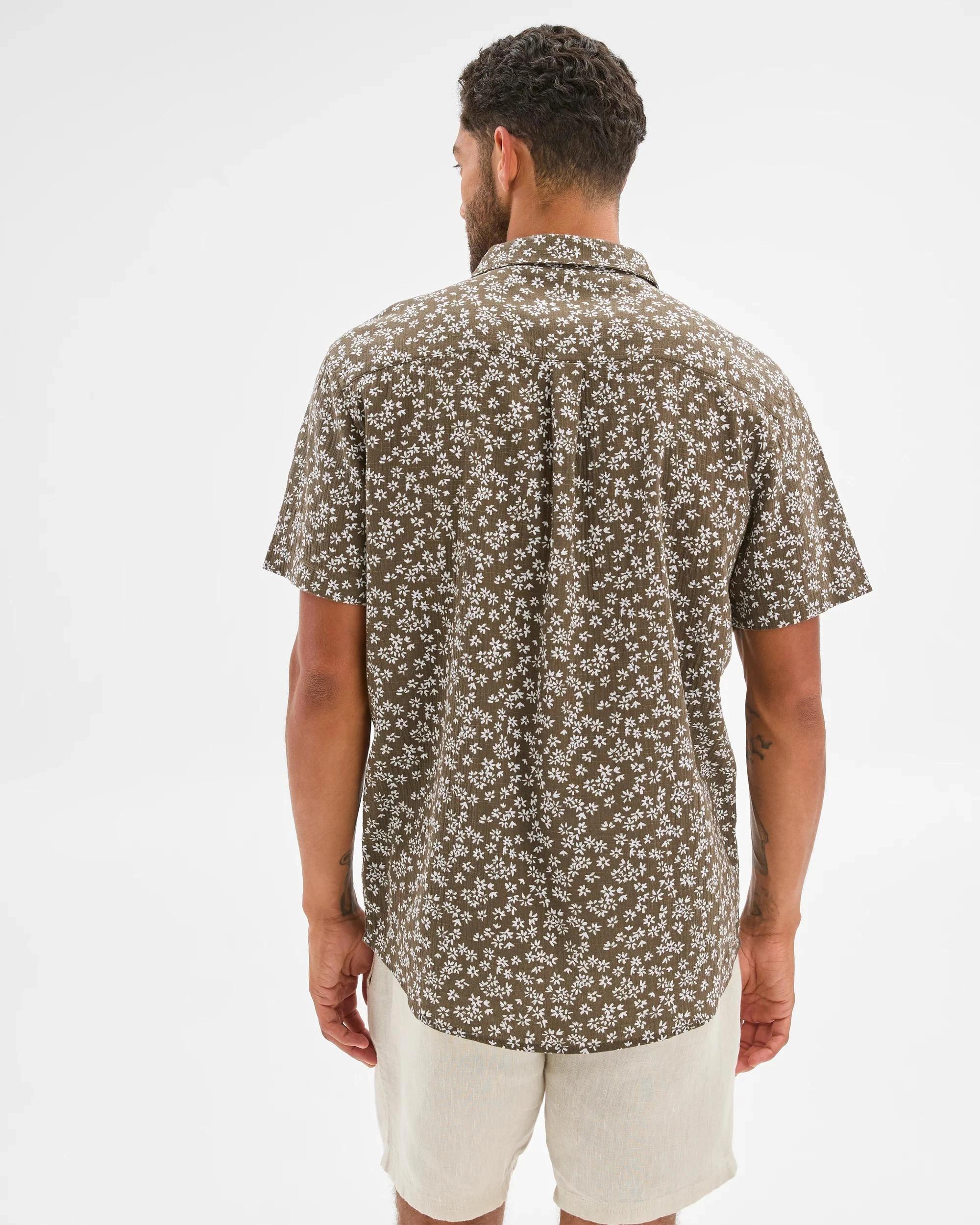 6 Target Crinkle Floral Print Shirt MUSHROOM, 6 of 6