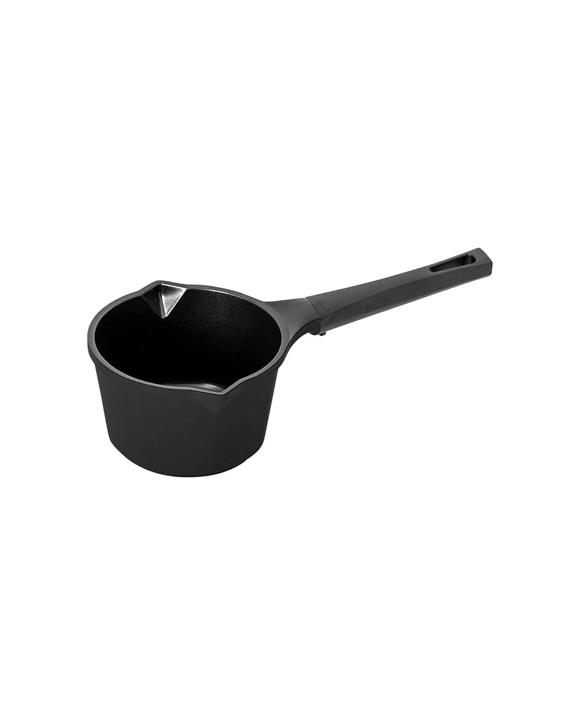 Avanti Mini Milk Pan Non-Stick Cookware Round 14cm Dual Pouring Spouts - Black