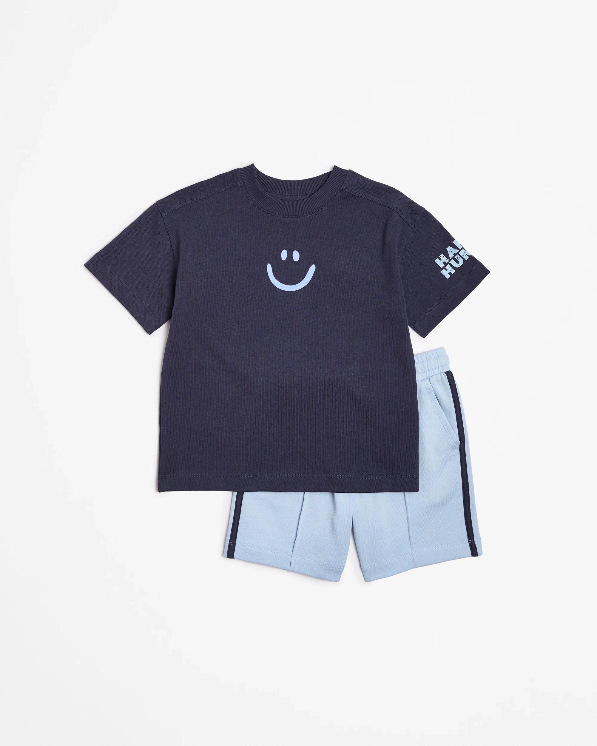 5 Target Kids Australian Cotton T-Shirt and Short 2 Piece Set NAVY SMILE, 5 of 6