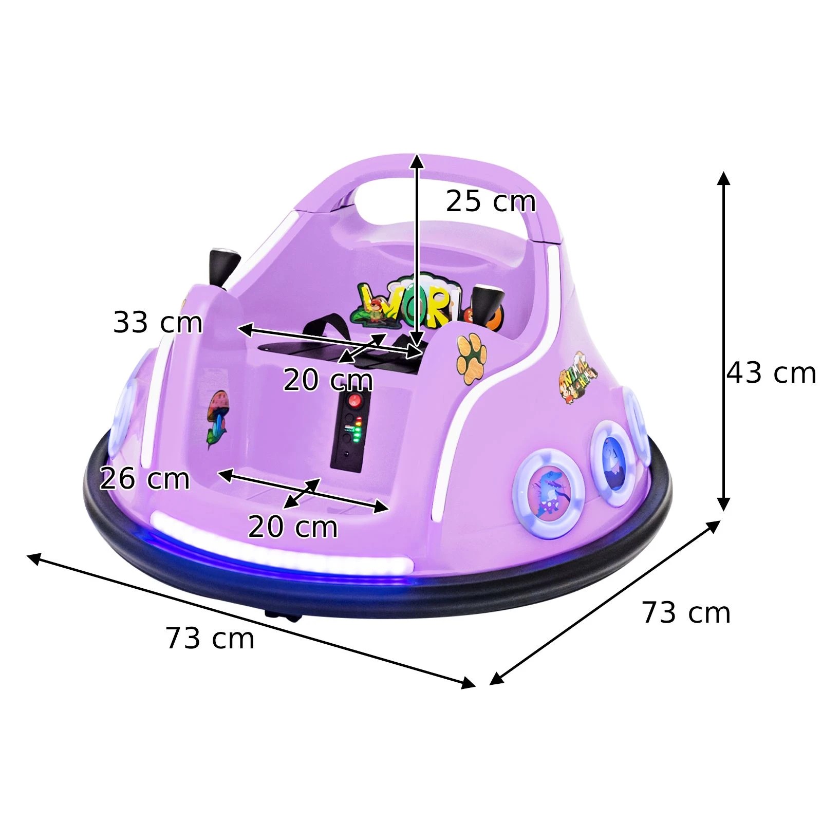 2 Costway Electric Kids Ride On Bumper Car w/Bluetooth - Purple, 2 of 5