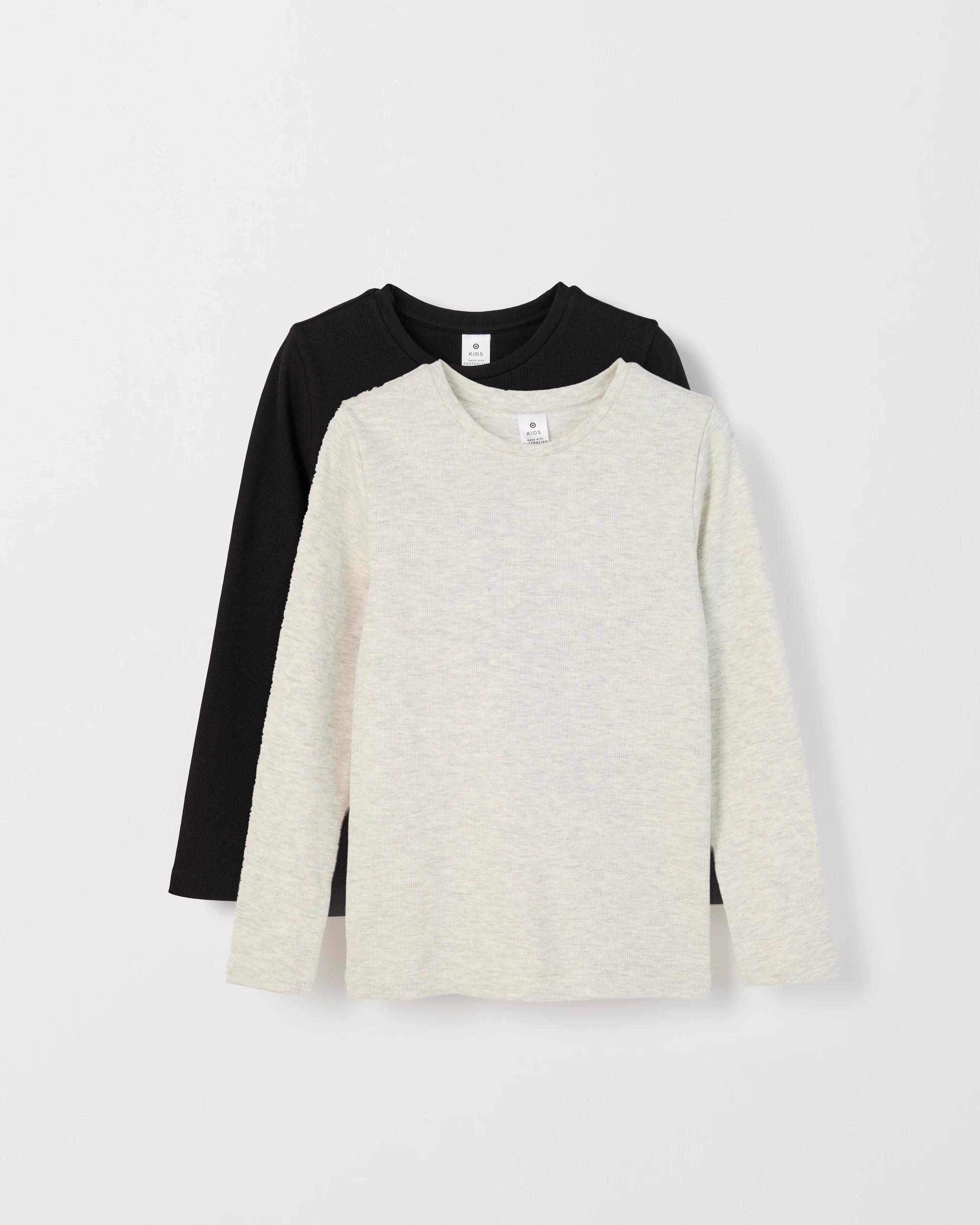 1 Maxx Australian Cotton Blend 2 Pack Kids Waffle Thermal Top NEUTRALS, 1 of 4