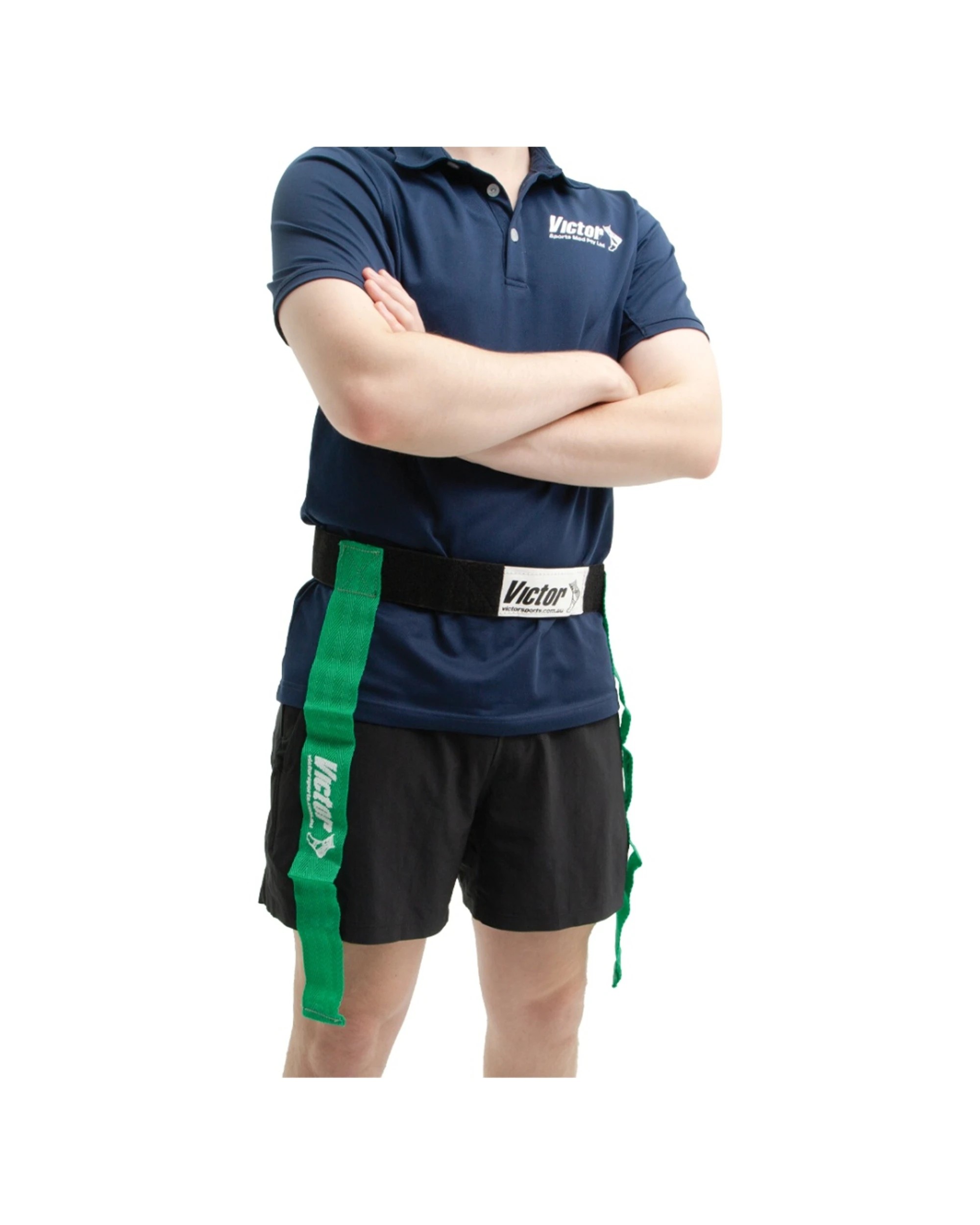 3 Victor Sports 3pc Tag Belt Set Loop Fastener Tags 150cm Belt 50cm - Green, 3 of 3
