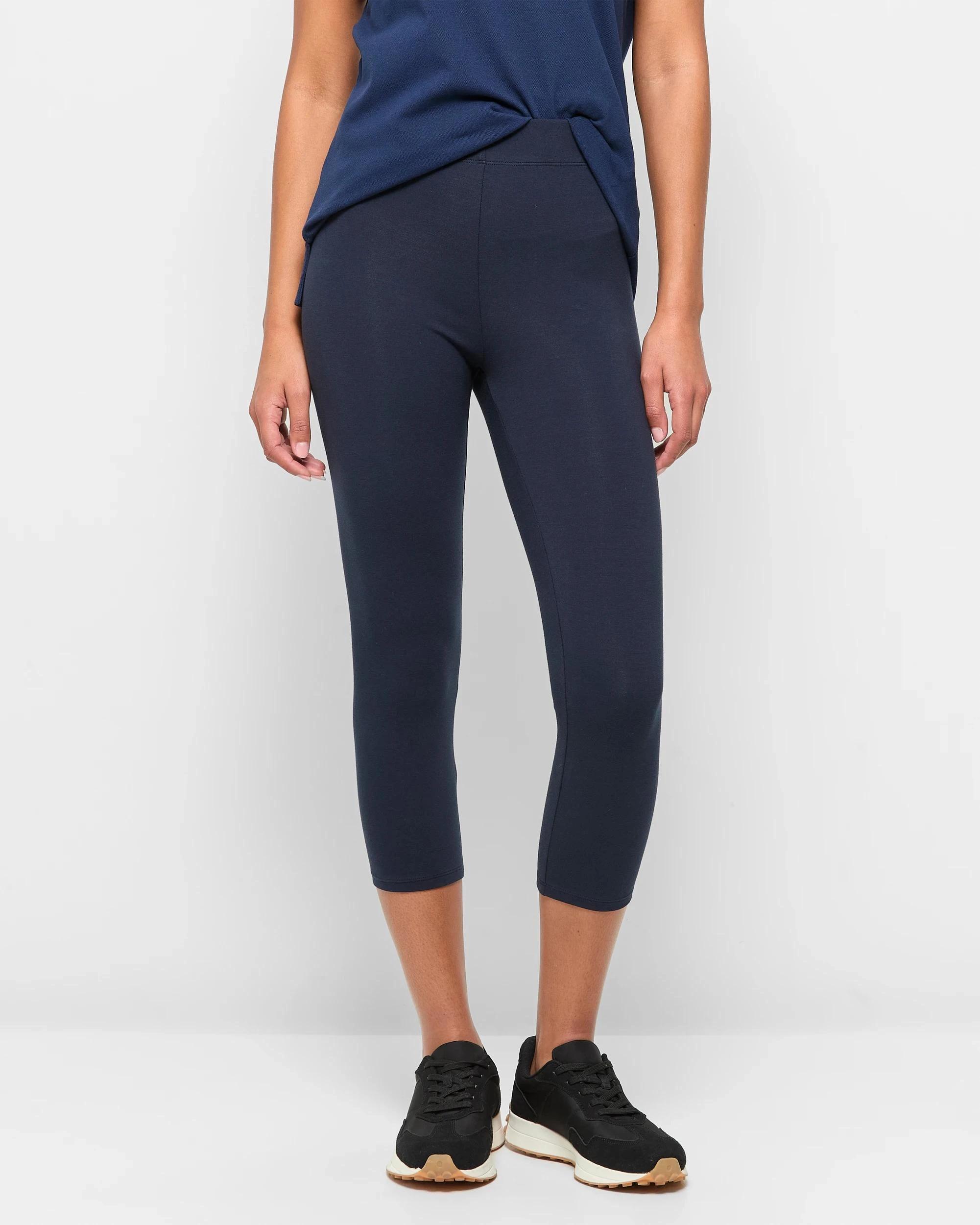 2 Target Active Australian Cotton 3/4 Length Stretch Leggings NAVY BLUE, 2 of 5