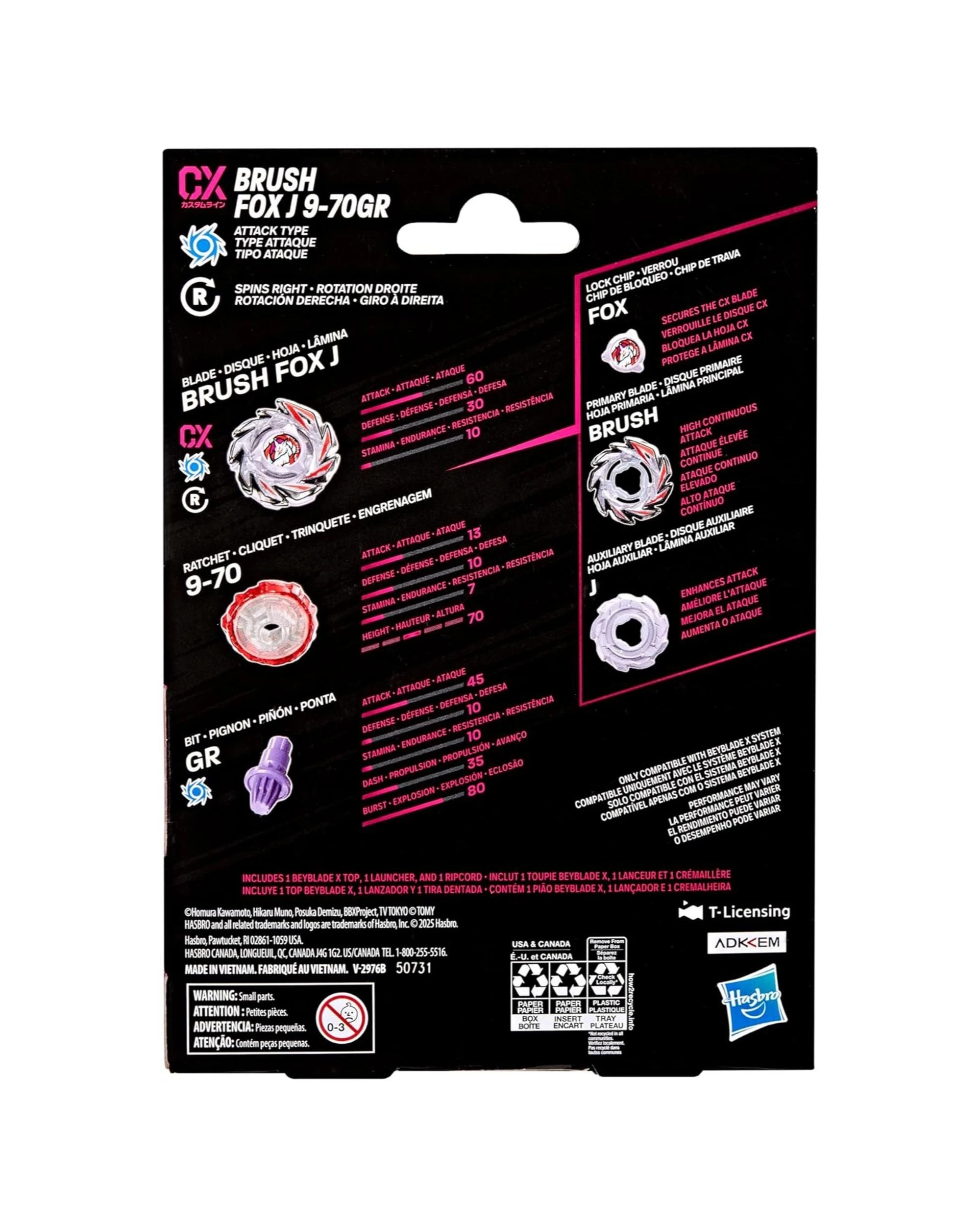 4 Beyblade X Brush Fox J 9-70GR Starter Pack, 4 of 4