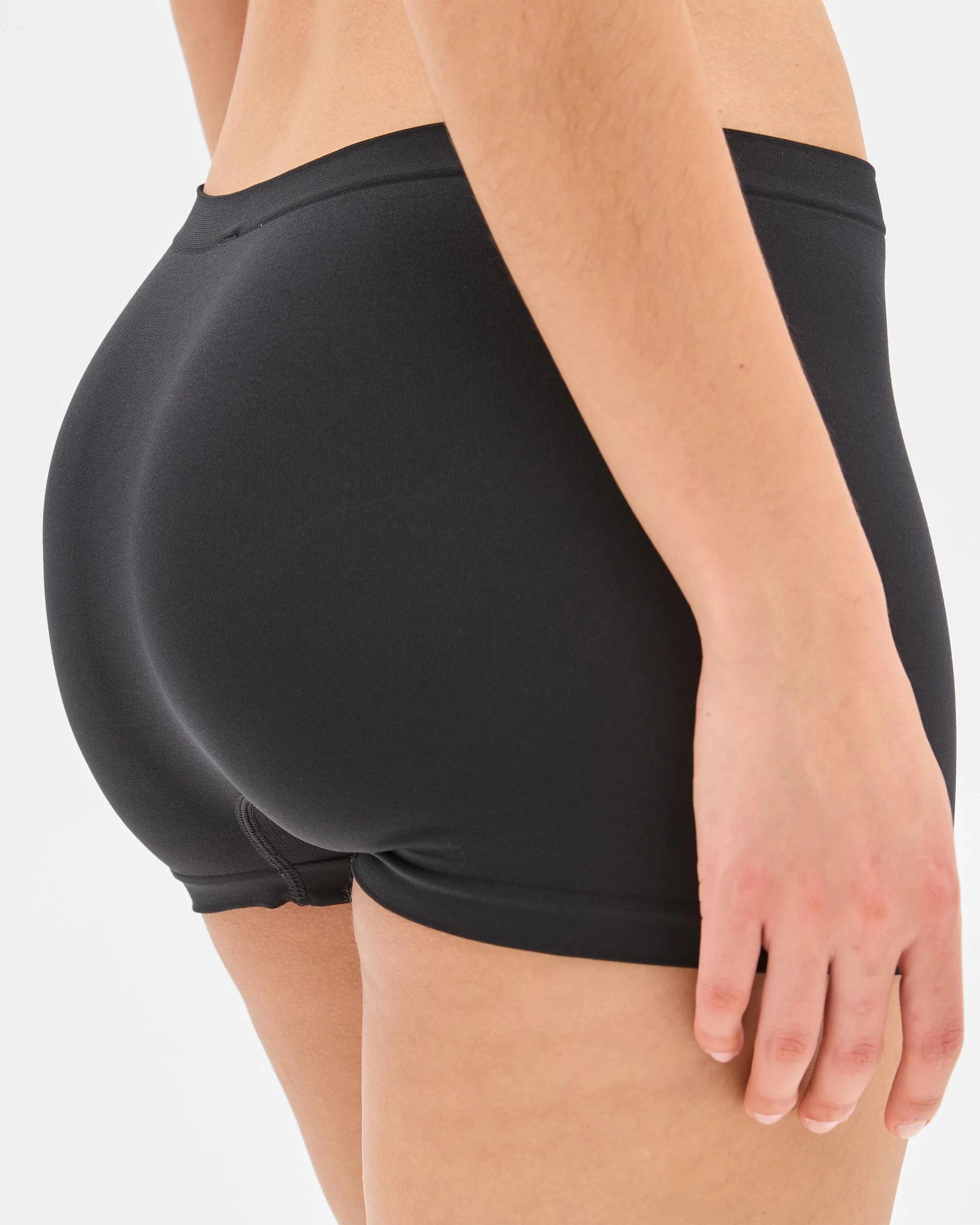 4 Lily Loves 2 Pack Seamfree Embossed Boyleg Briefs BLACK / GREY MARLE, 4 of 5