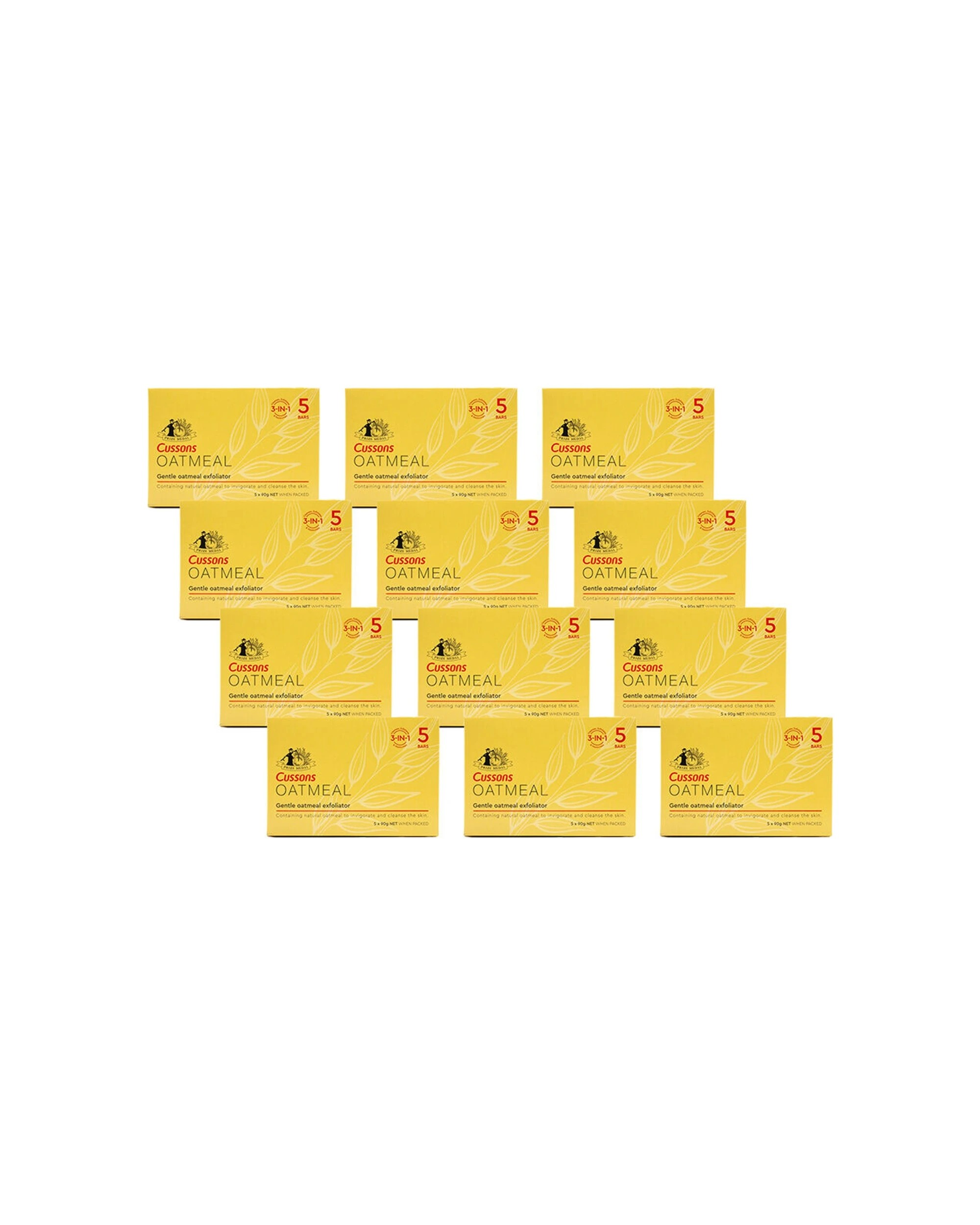 1 Cussons 12 x 5pc Soap Bars 90g 3-in-1 Cleanses Exfoliates Moisturises Oatmeal - Multi, 1 of 5