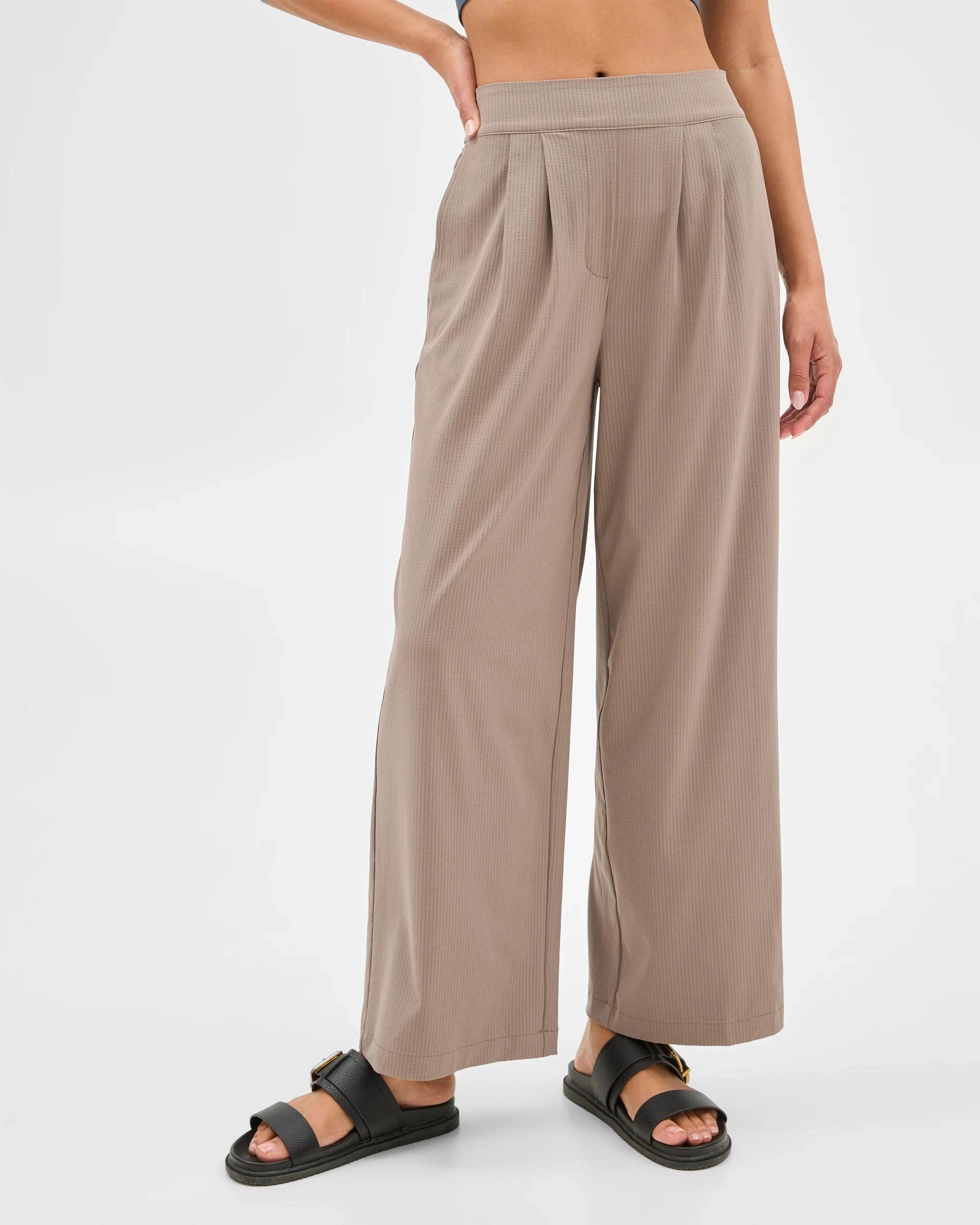 4 Target Active Travel Wide Leg Woven Pants MUSHROOM, 4 of 6