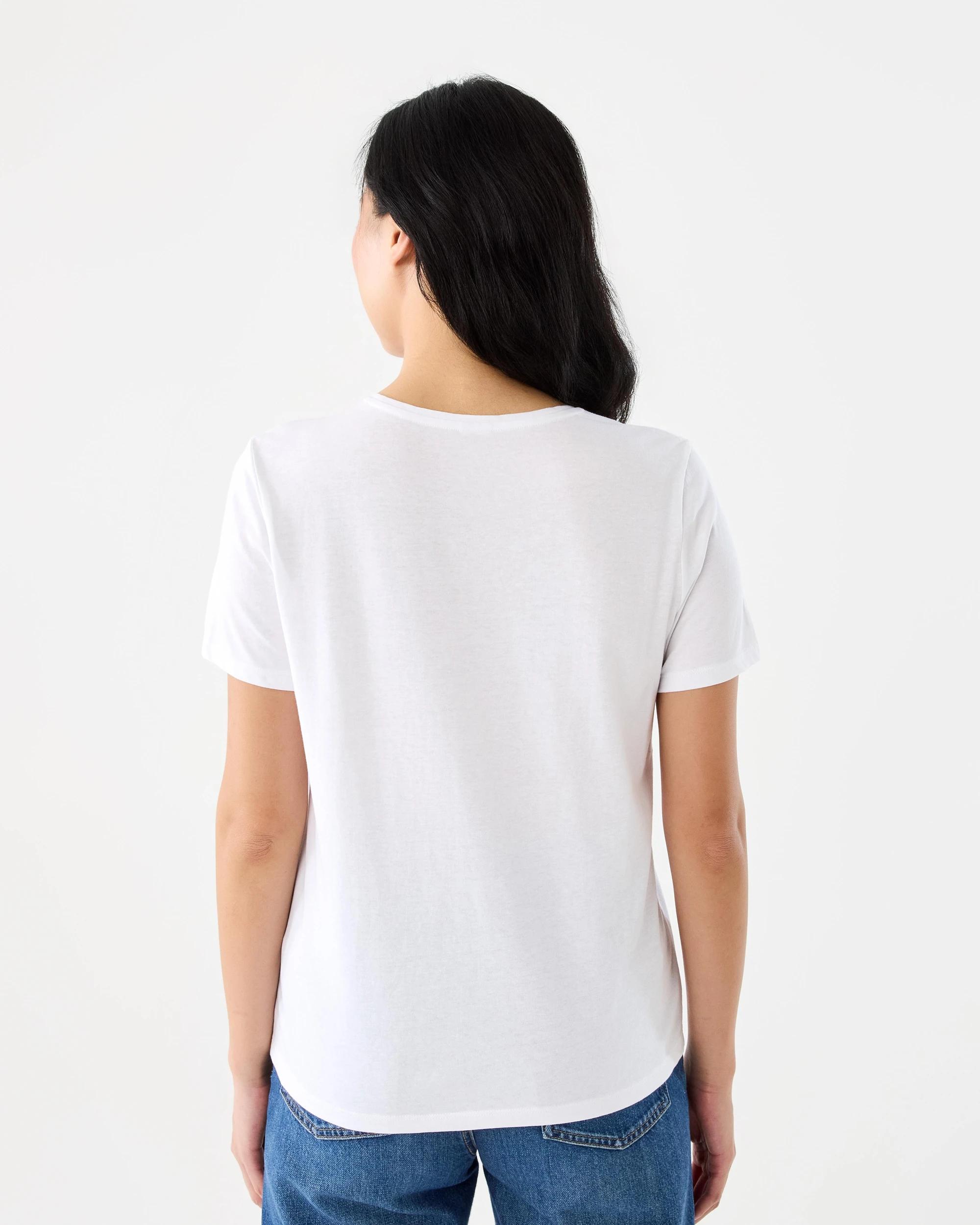 3 Short Sleeve Basic T-shirt White, 3 of 5