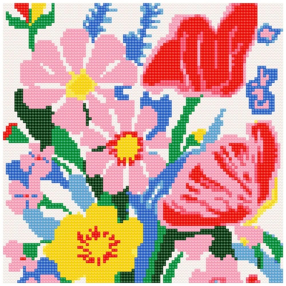 2 Craftsmart Crystal Canvas 28x28 Flowers, 2 of 2