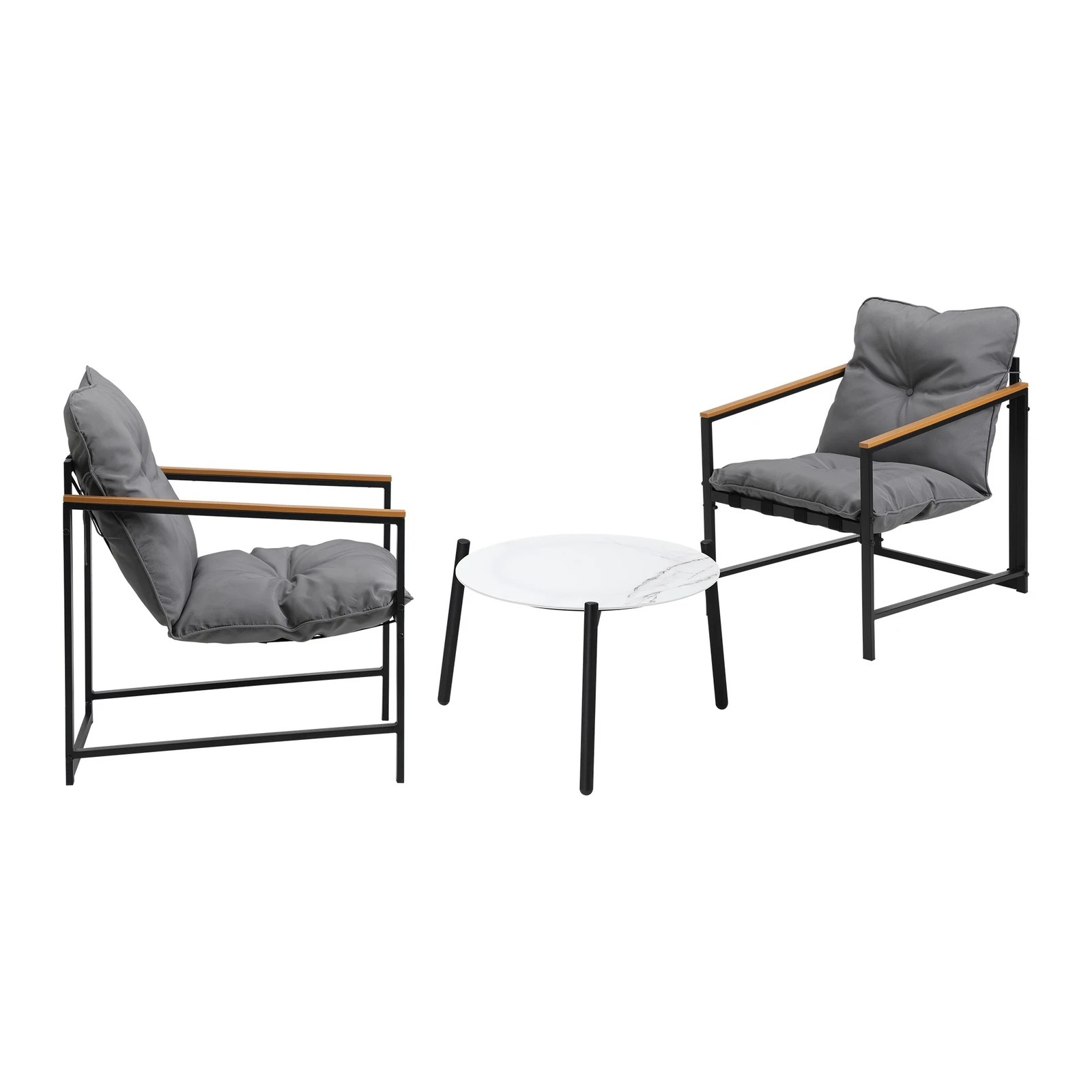 5 Livsip 3pc Outdoor Patio Furniture Set Bistro Sets 50cm Round Marble Table
 - Multi, 5 of 10