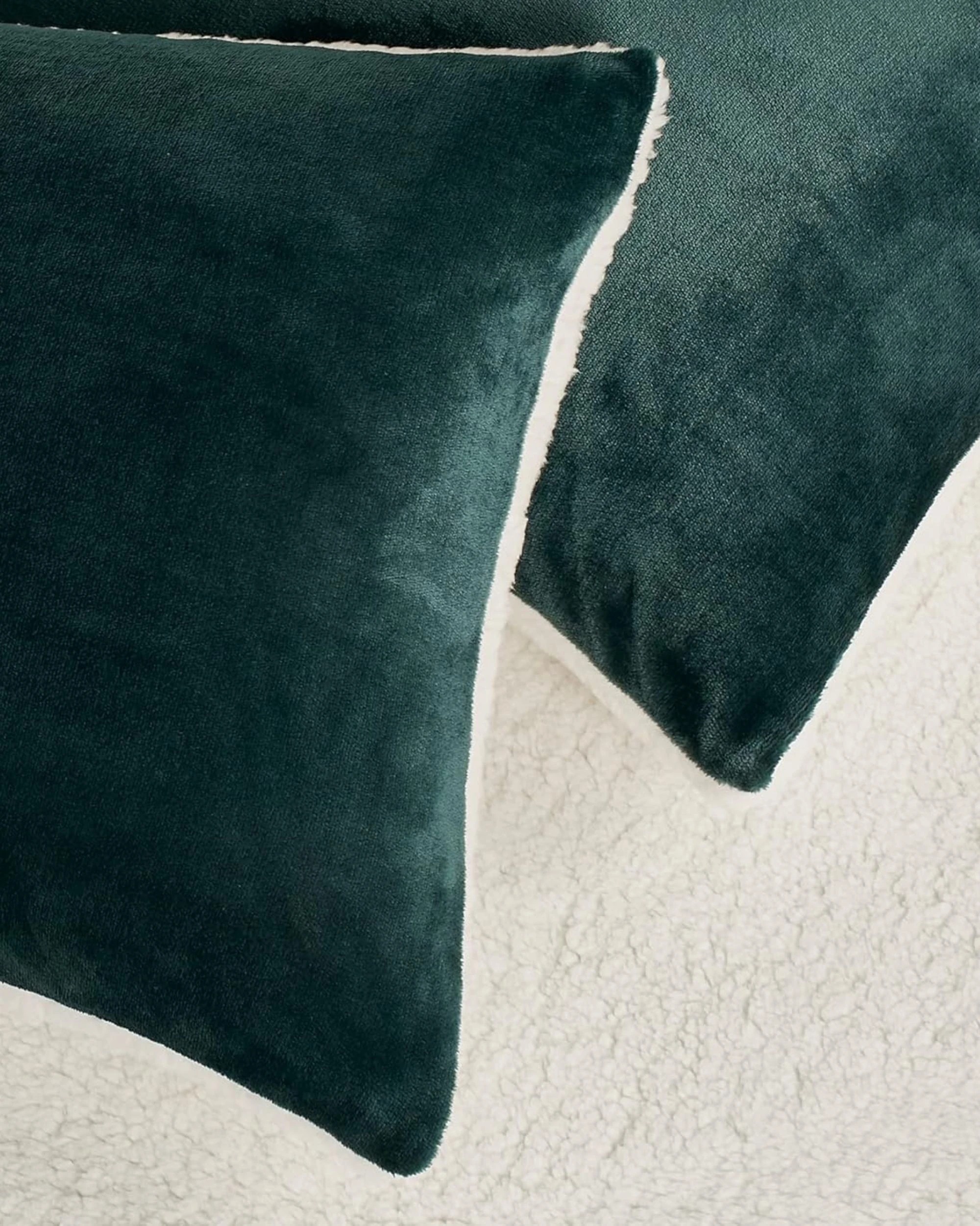 6 Gioia Casa 2-in-1 Teddy Sherpa Quilt Cover Set Warm Reversible - Super King Bed - Emerald Green, 6 of 8