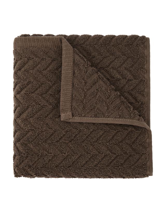 Chevron Cotton Hand Towel - Choco