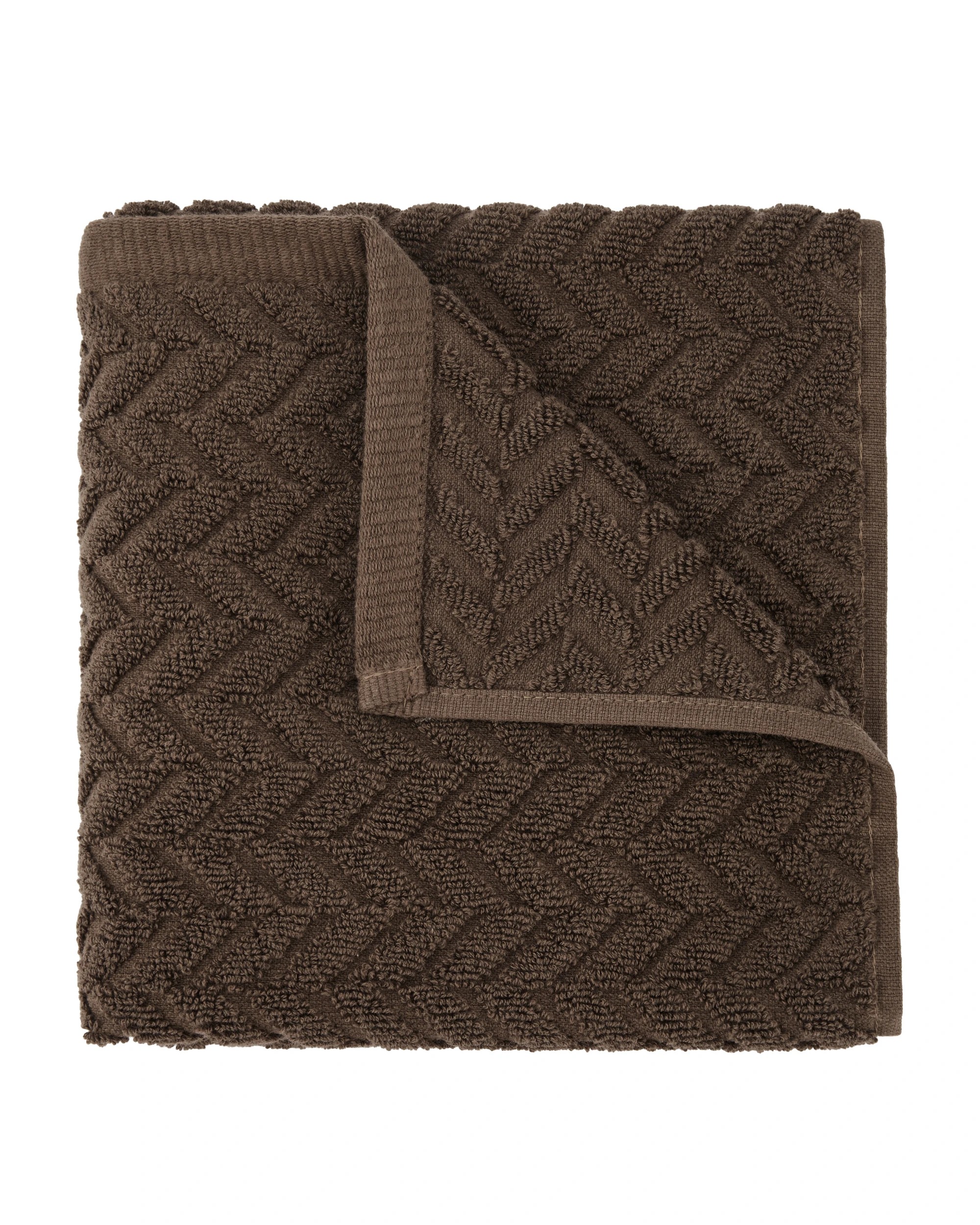 1 Chevron Cotton Hand Towel - Chocolate, 1 of 6