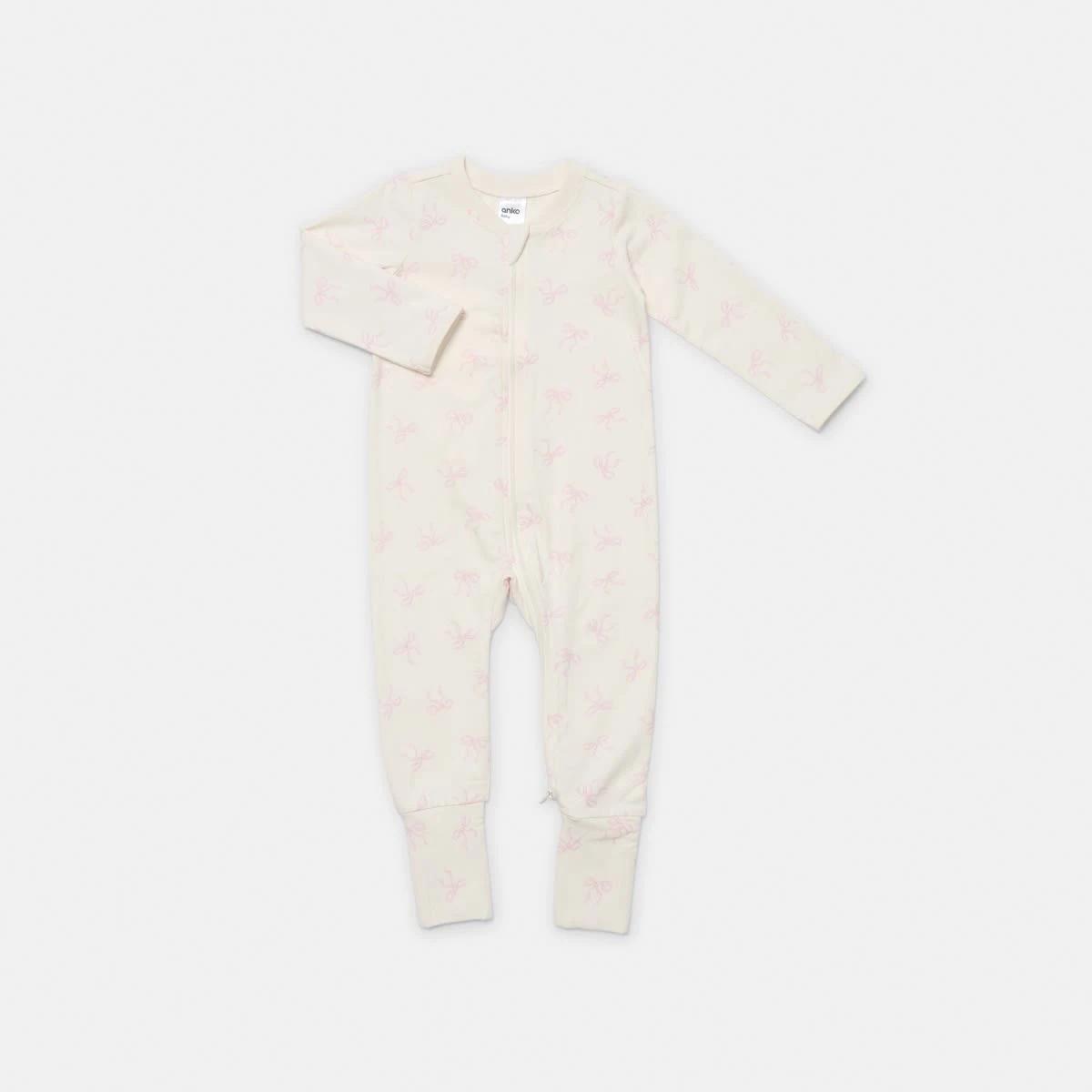 1 Turn Cuff Coverall Whte Bows, 1 of 3