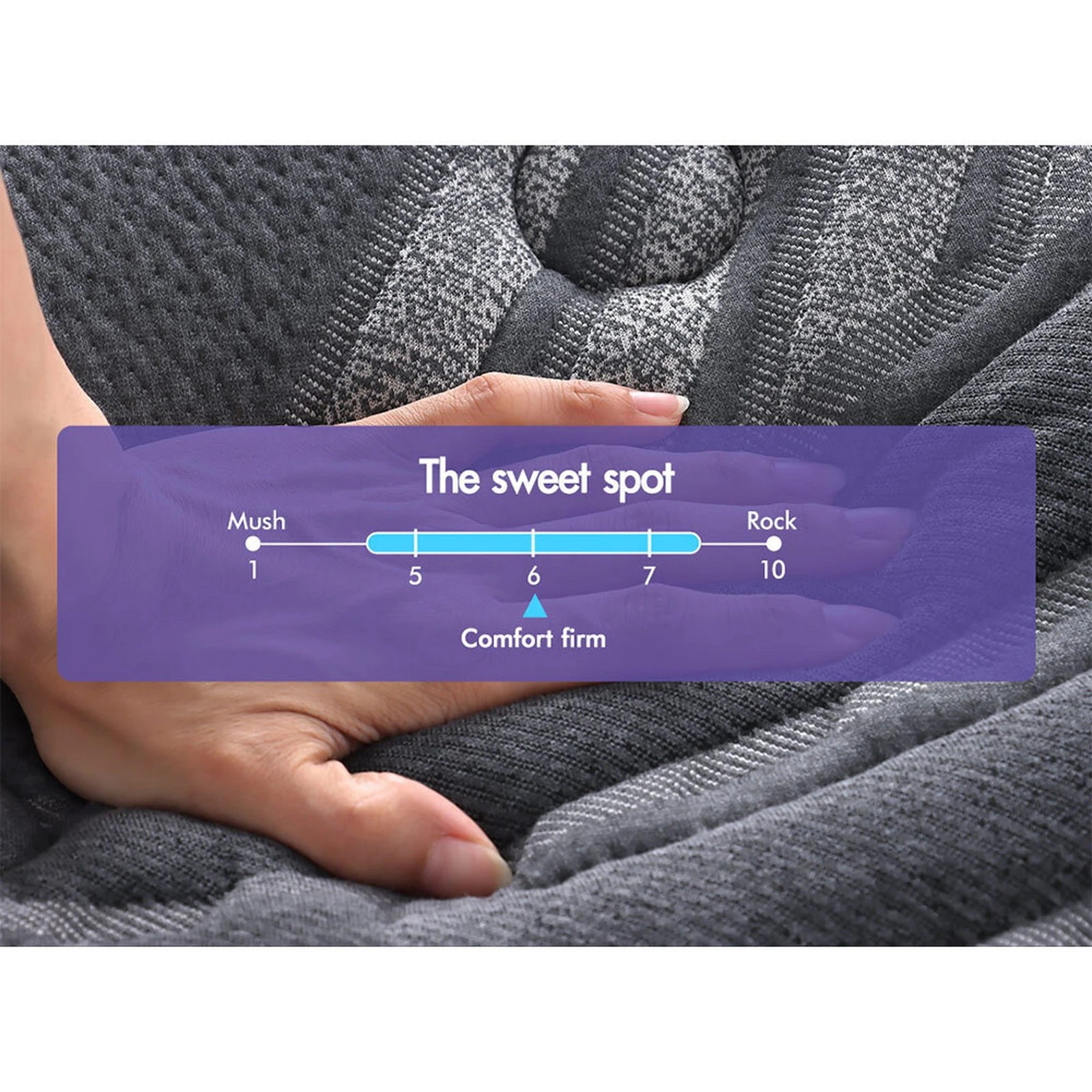 6 Starry Eucalypt Mattress Pocket Spring Latex Euro Top 34cm 5 zone - Double Bed, 6 of 10