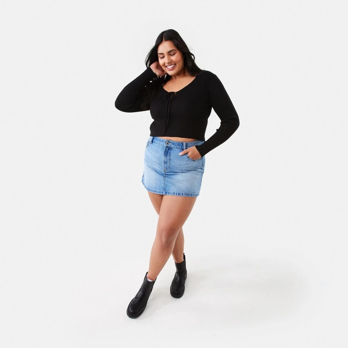 4 Lace Up Crop Jumper Black, 4 of 8