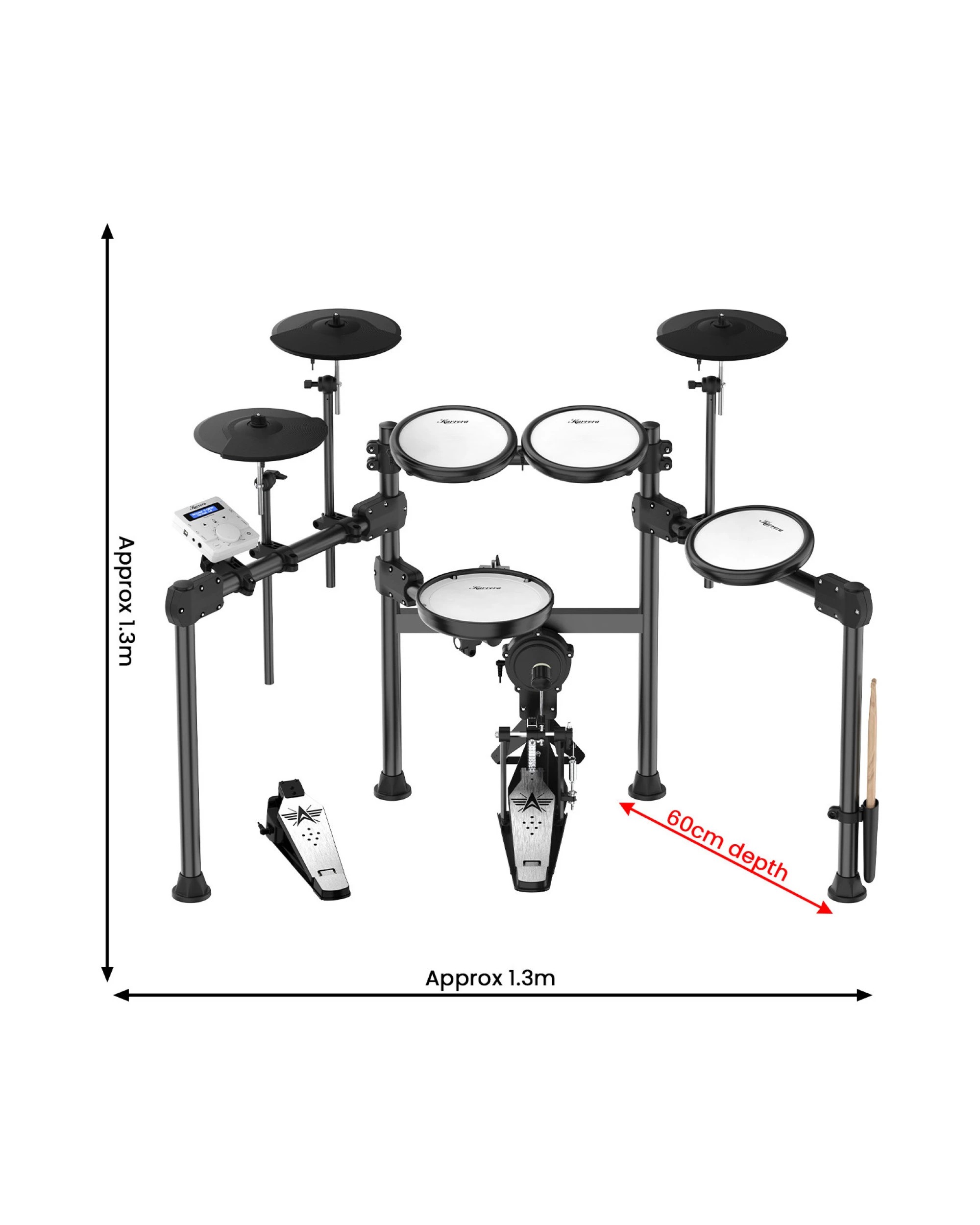 2 Karrera X23 9-Piece Electronic Drum Kit with Pedals, 2 of 10