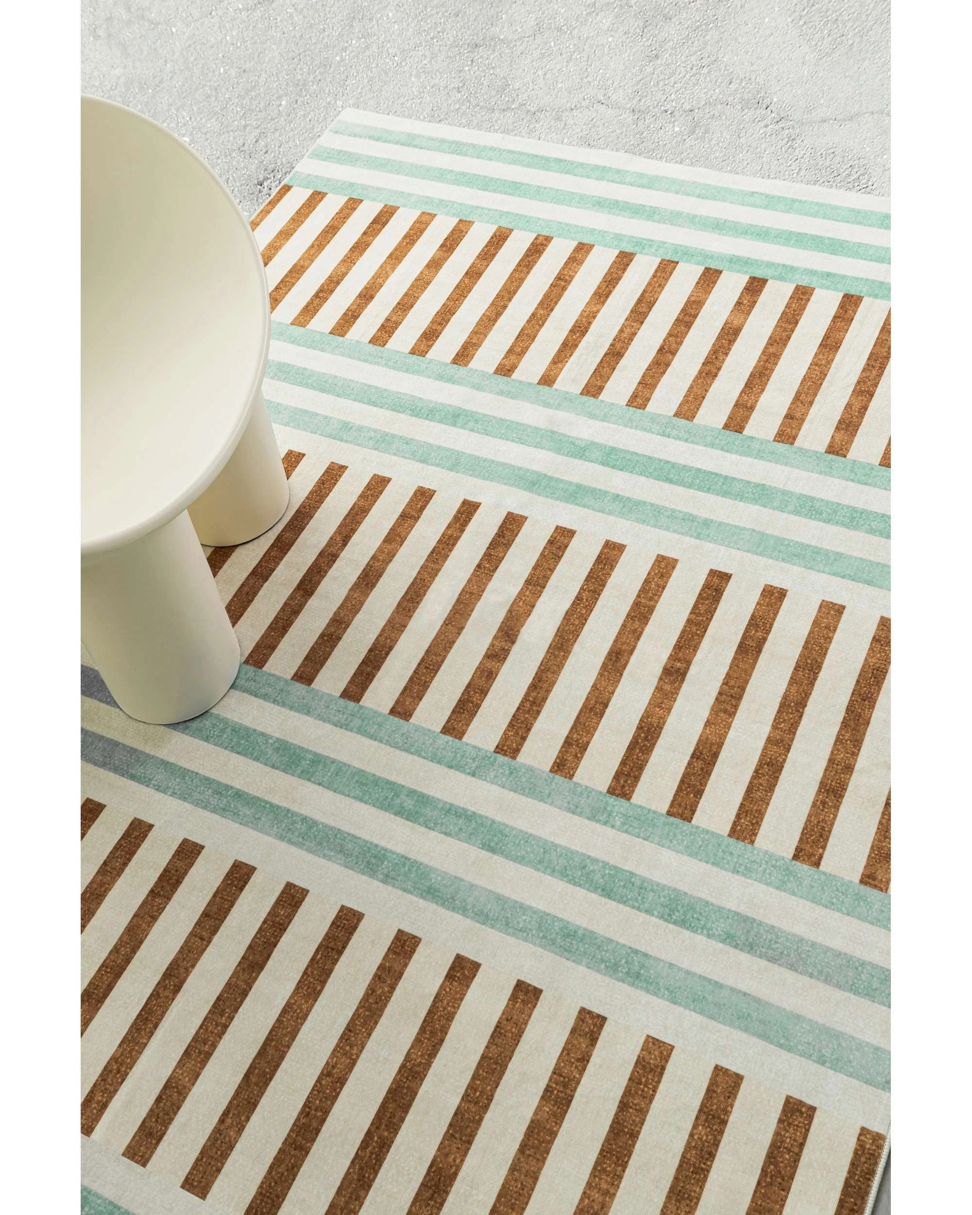 3 Loopsie Canyada Stripe Printed Washable Rug-290cm x 190cm - Green, 3 of 8