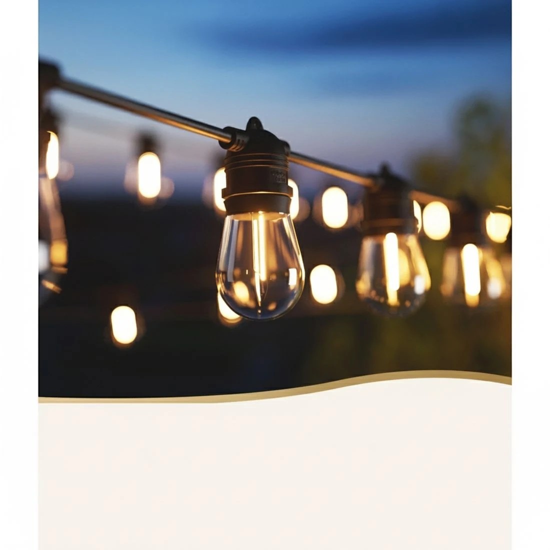 2 55m Festoon Lights Christmas Fairy String Lights Outdoor Party Garden - Black, 2 of 4