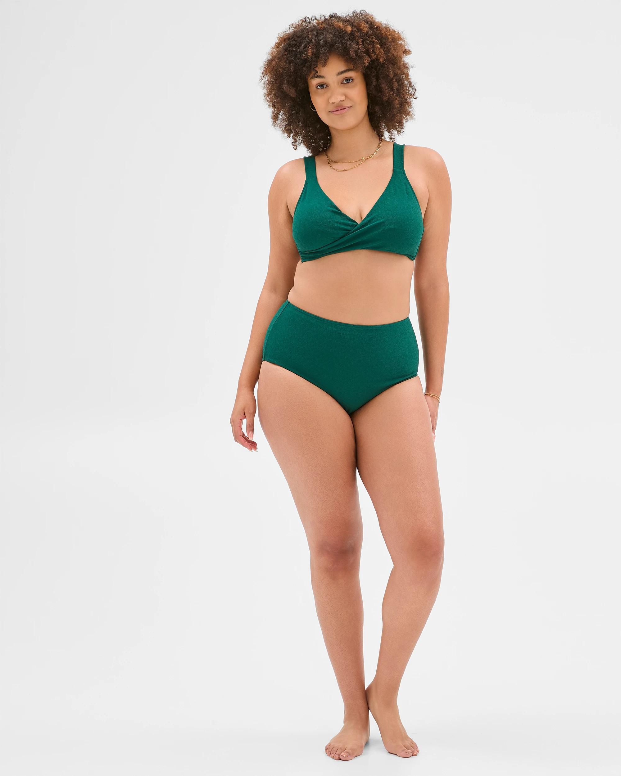 1 Target Resort Textured Plunge Twist Bikini Top - Shape Your Body BOTANIC, 1 of 10