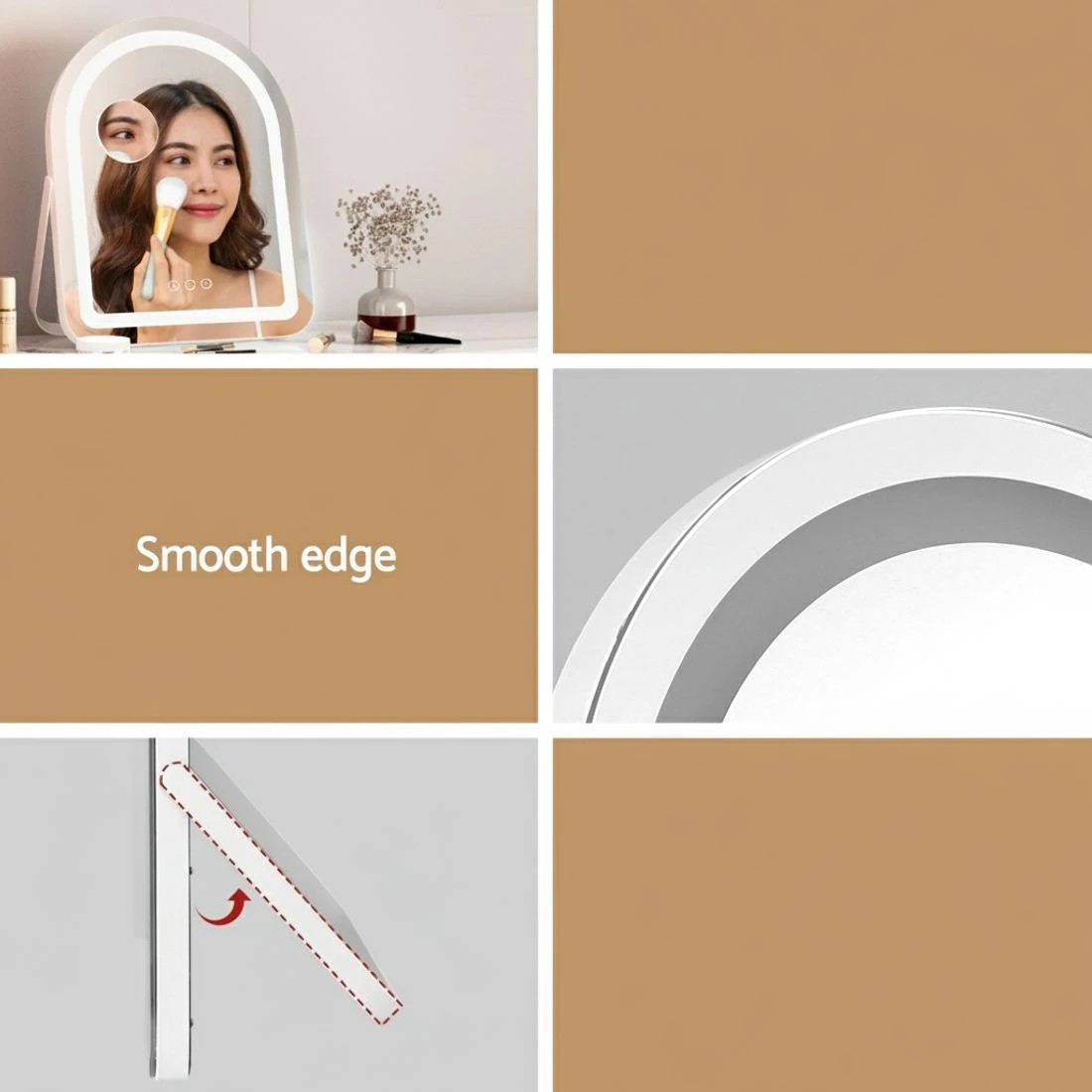 6 Embellir Makeup Mirror 35x45cm Dressing Vanity LED Stripe Light with 5x Magnification Rotation  Arch - Multi, 6 of 6