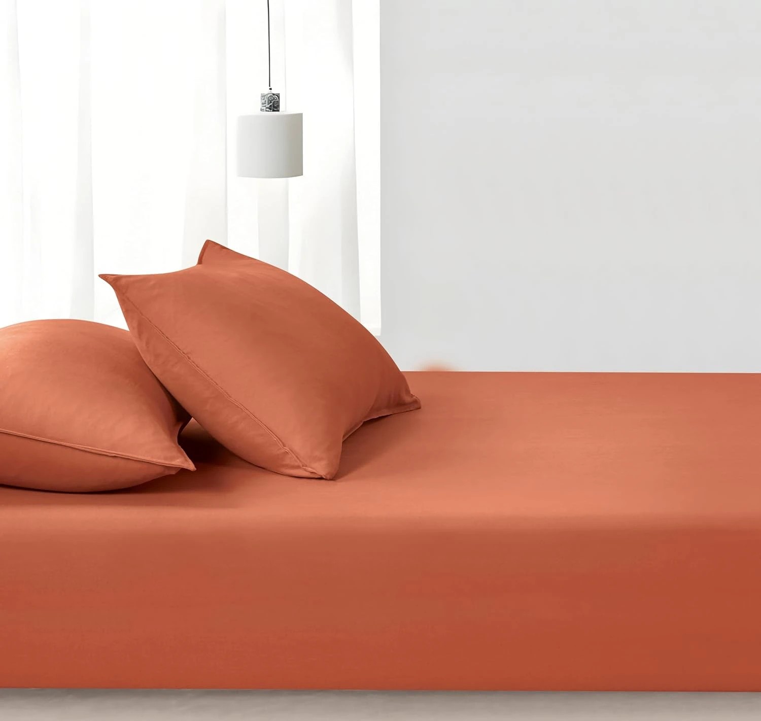 3 CleverPolly 100% Vintage Washed Microfibre Fitted Sheet Set - Terracotta - Single Bed, 3 of 4