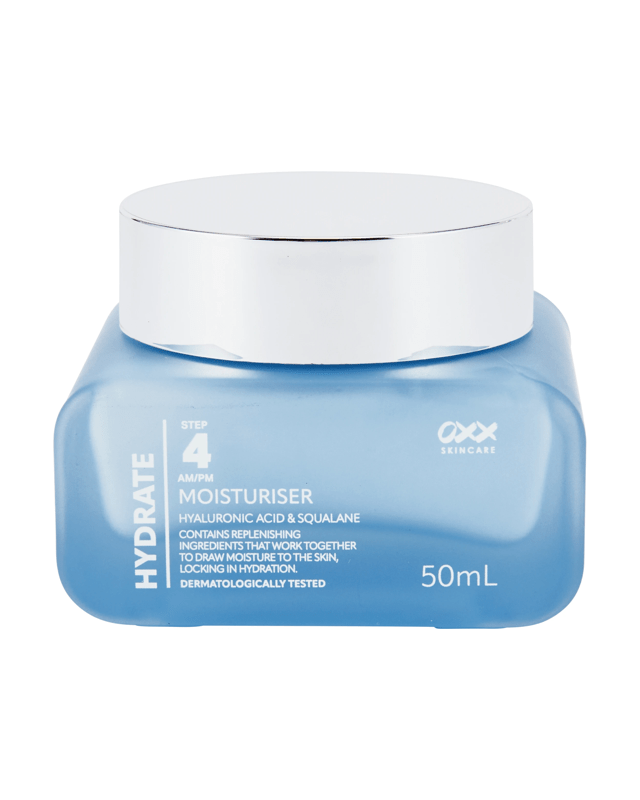 OXX Skincare Step 4 AM/PM Hydrate Moisturiser 50ml - Hyaluronic Acid and Squa