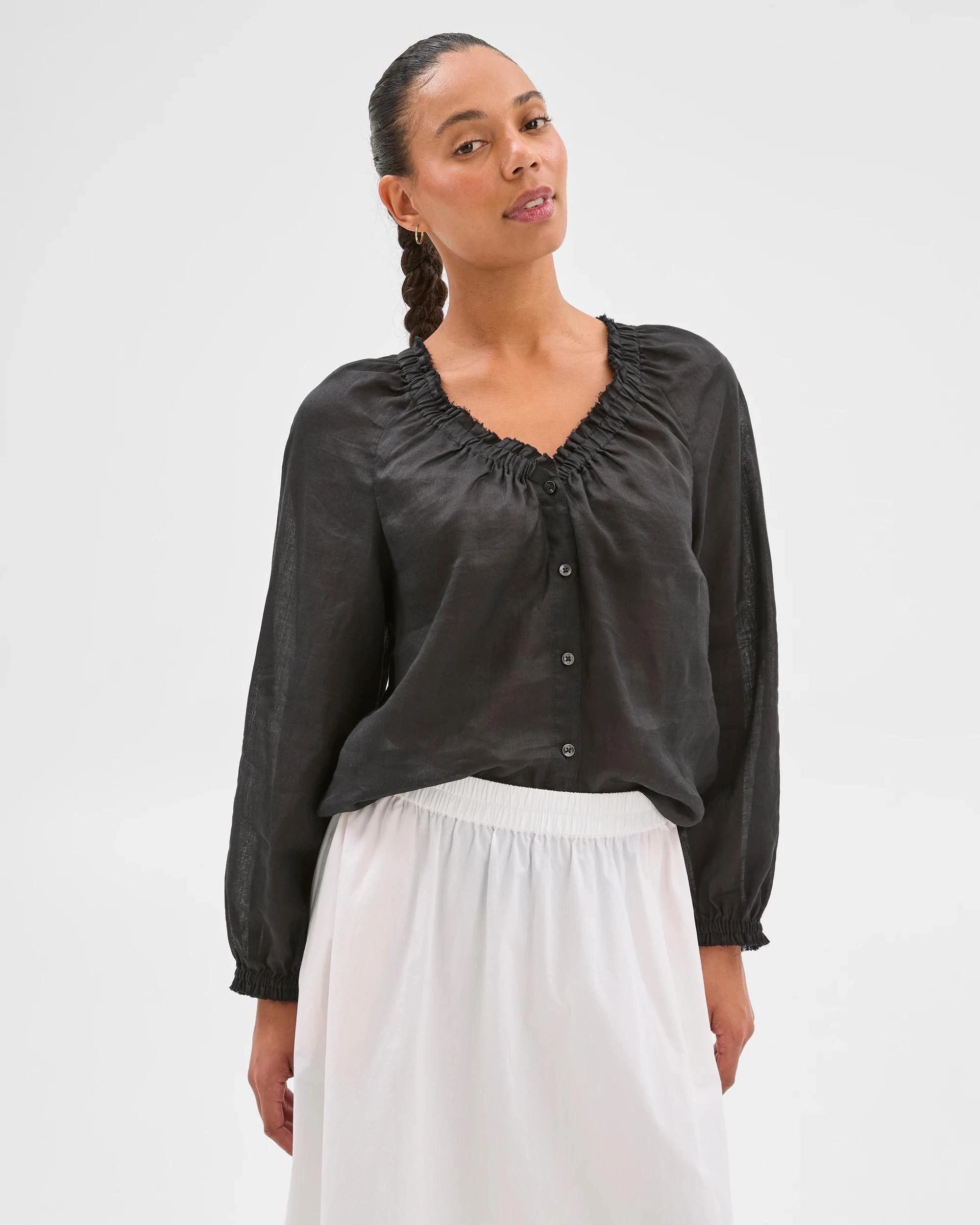 3 Target Peasant Blouse BLACK, 3 of 5