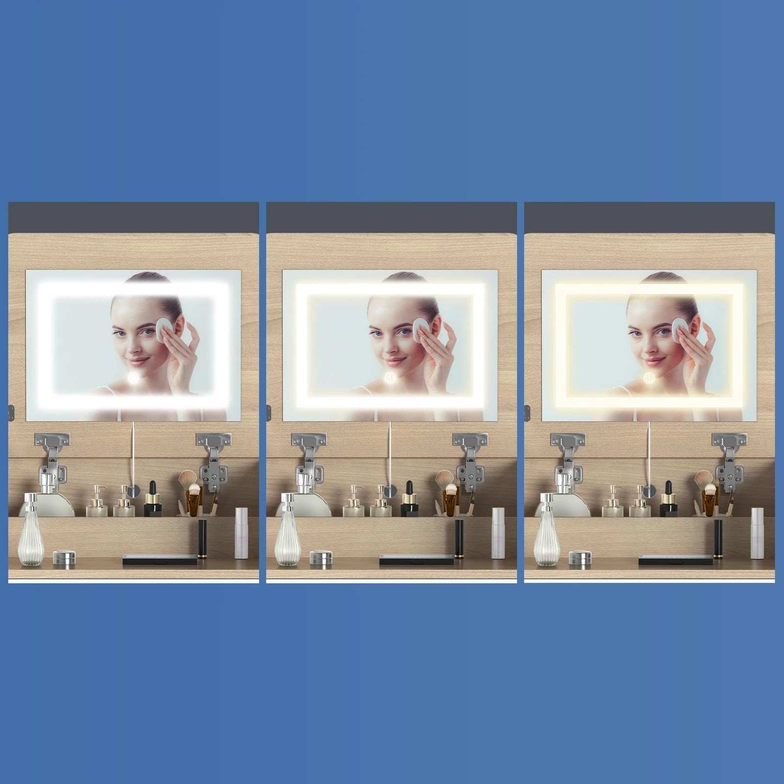 6 Alfordson 2x Dressing Table Stool Set 2-In-1 Makeup Mirror Vanity Desk - Natural, 6 of 10