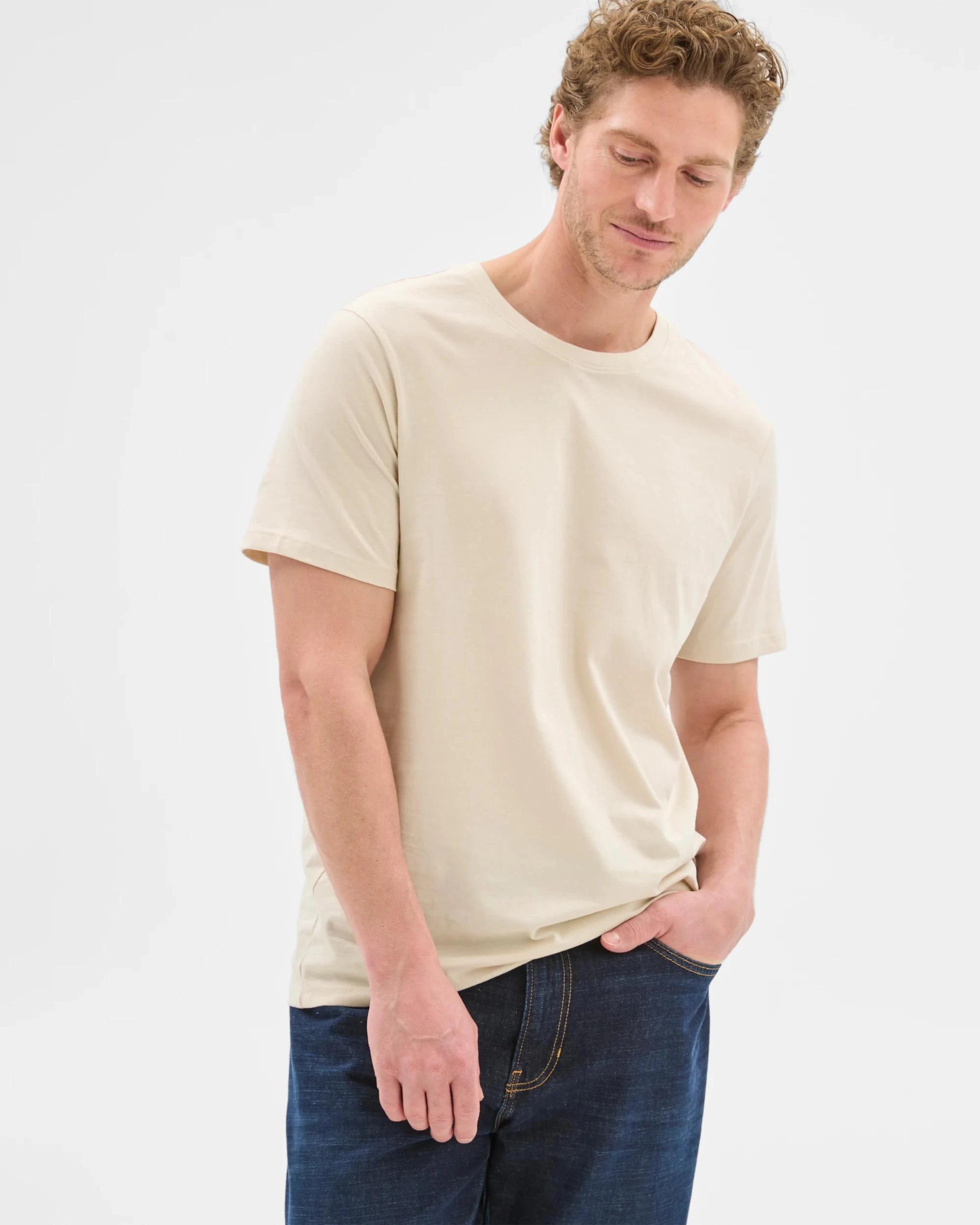 1 Target Australian Cotton Crew T-Shirt LIGHT STONE, 1 of 6