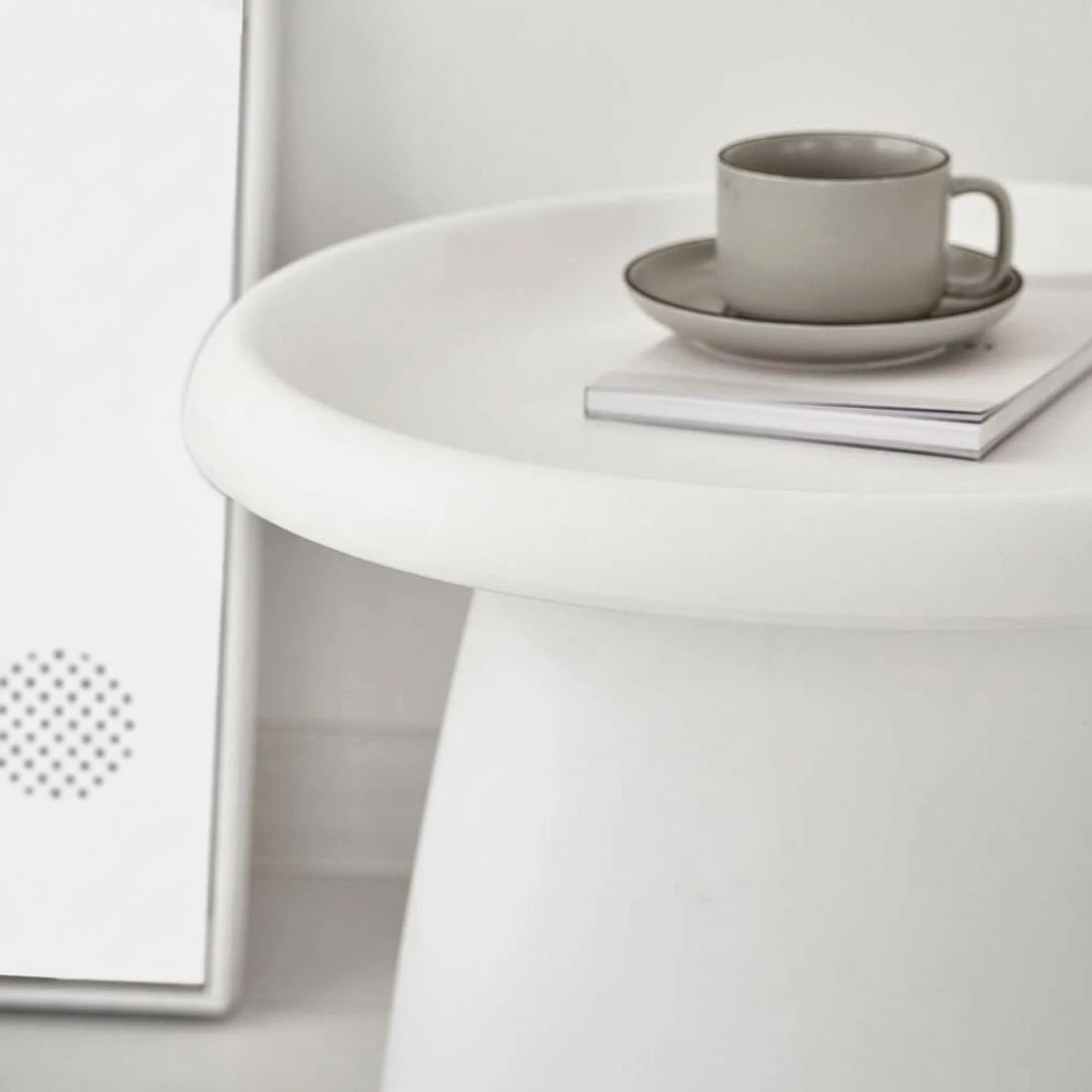 5 Artiss Coffee Table Round 52CM Plastic - White, 5 of 7