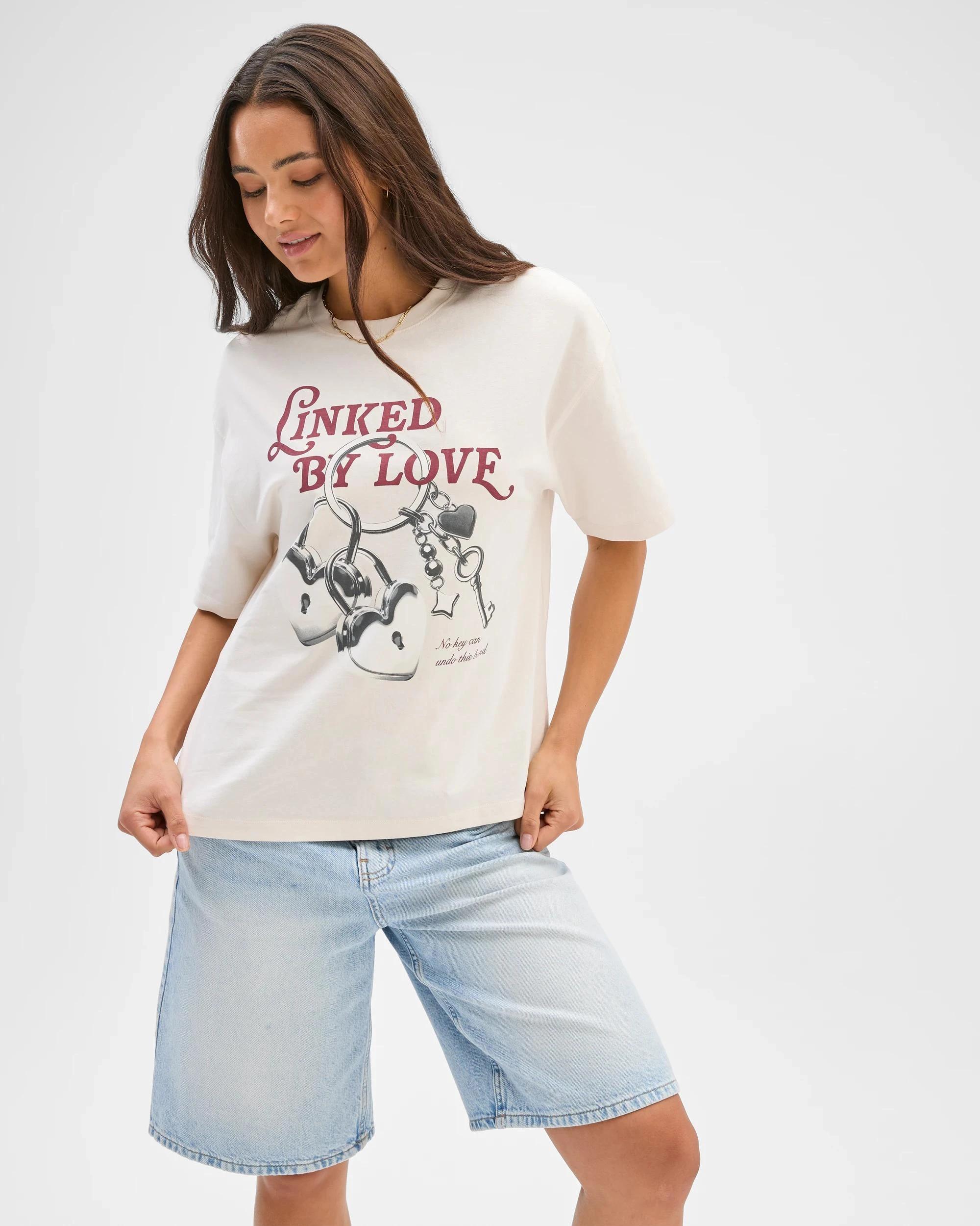 1 Lily Loves Australian Cotton Oversized Printed T-Shirt LINKED BY LOVE, 1 of 6