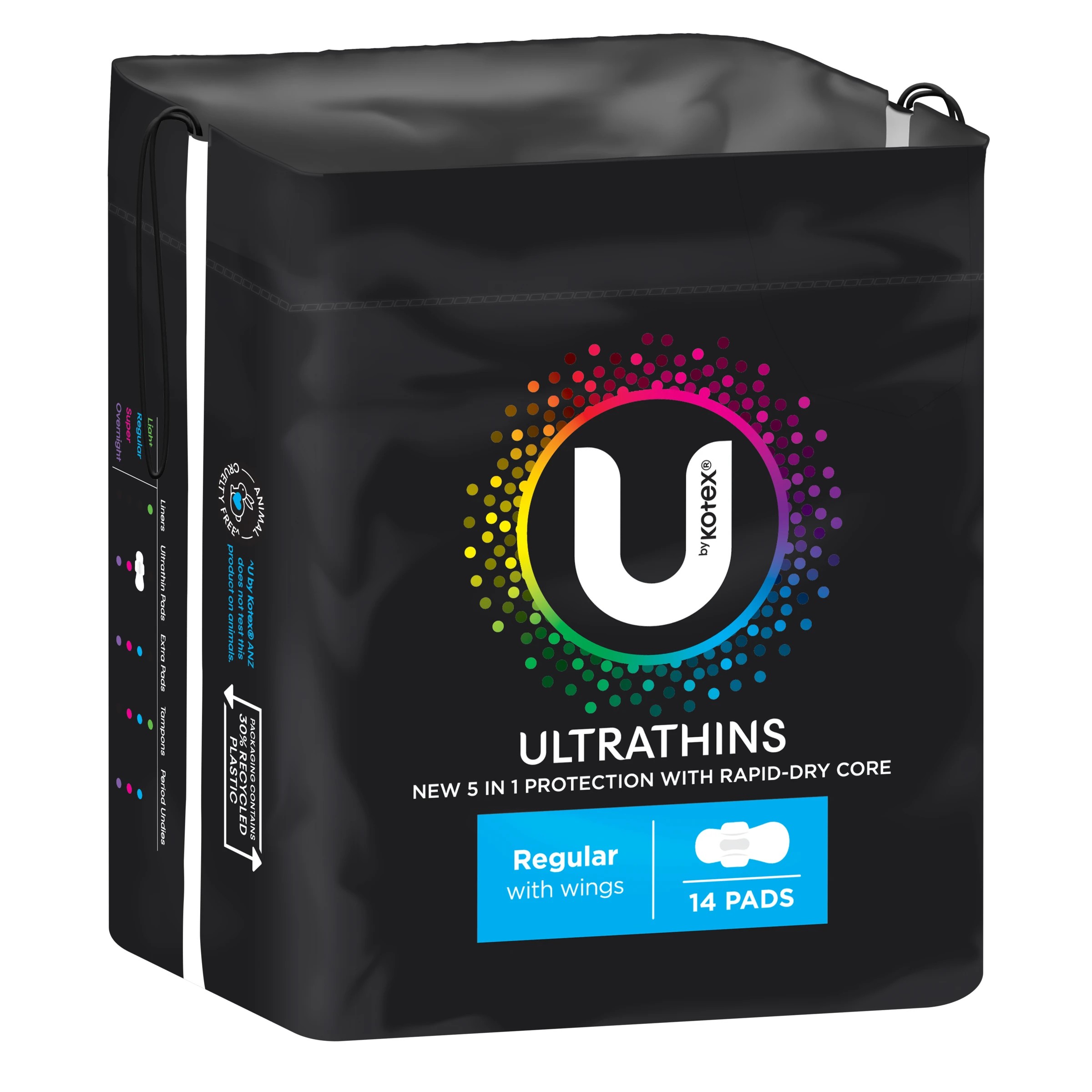 1 U By Kotex 14 Pack Ultrathin Regular Pads with Wings, 1 of 8