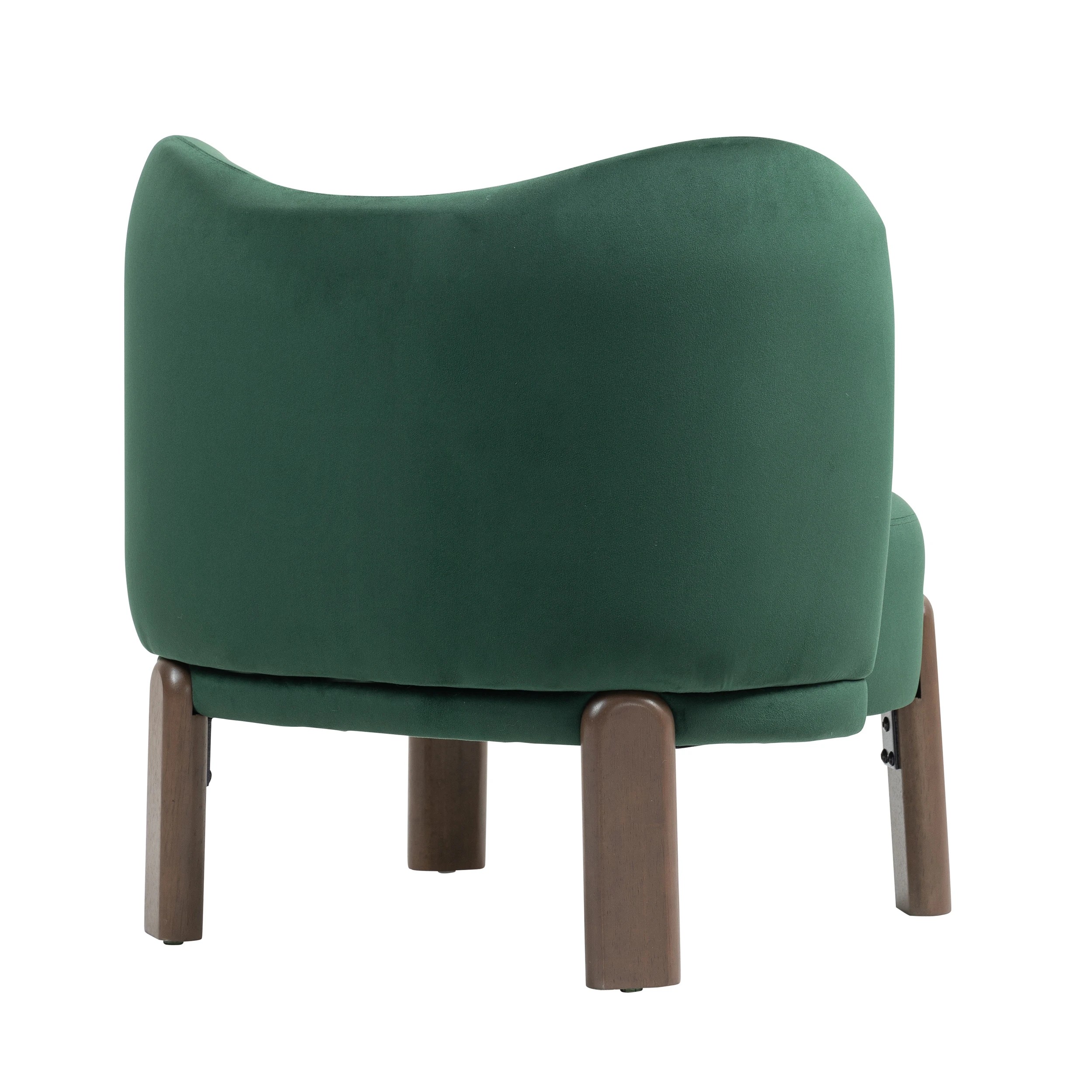 7 IHOMDEC Velvet Accent Chair Wing Backrest and Round Seat - Green - Green, 7 of 10