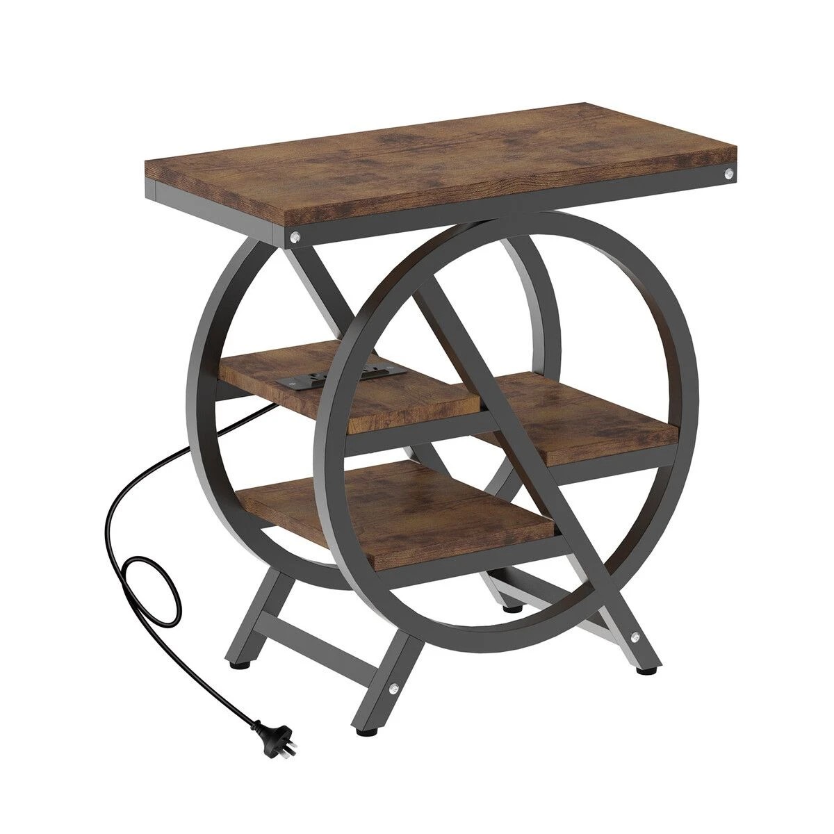 1 LUXSUITE Sofa Bed Side Table with Charging Station Hall Entry Lamp, 1 of 6