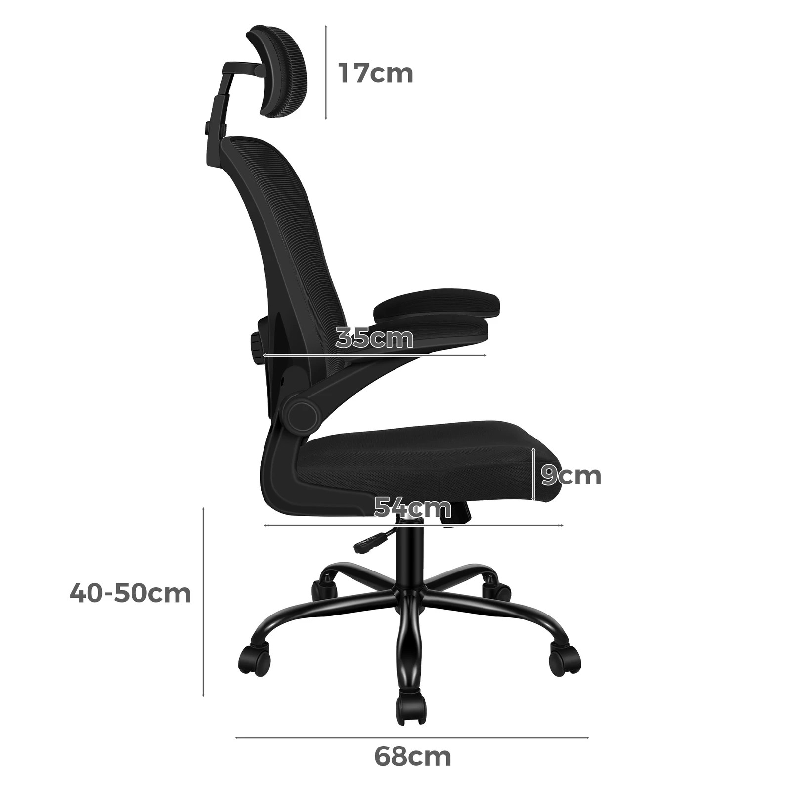 7 Alfordson Mesh Office Chair Executive Computer Gaming Fabric Seat Tilt - Black, 7 of 10